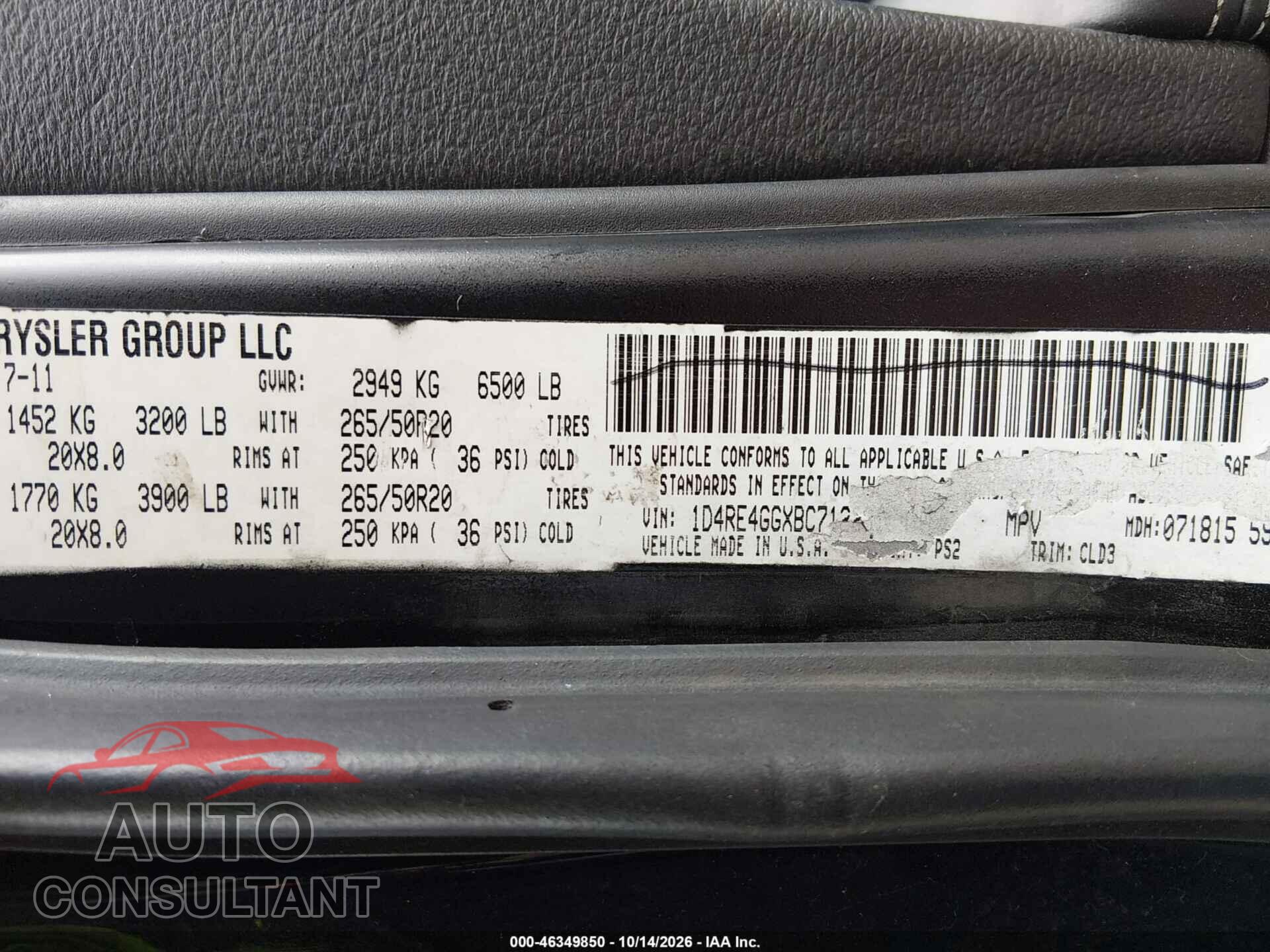 DODGE DURANGO 2013 - 1C4SDJET6DC505194