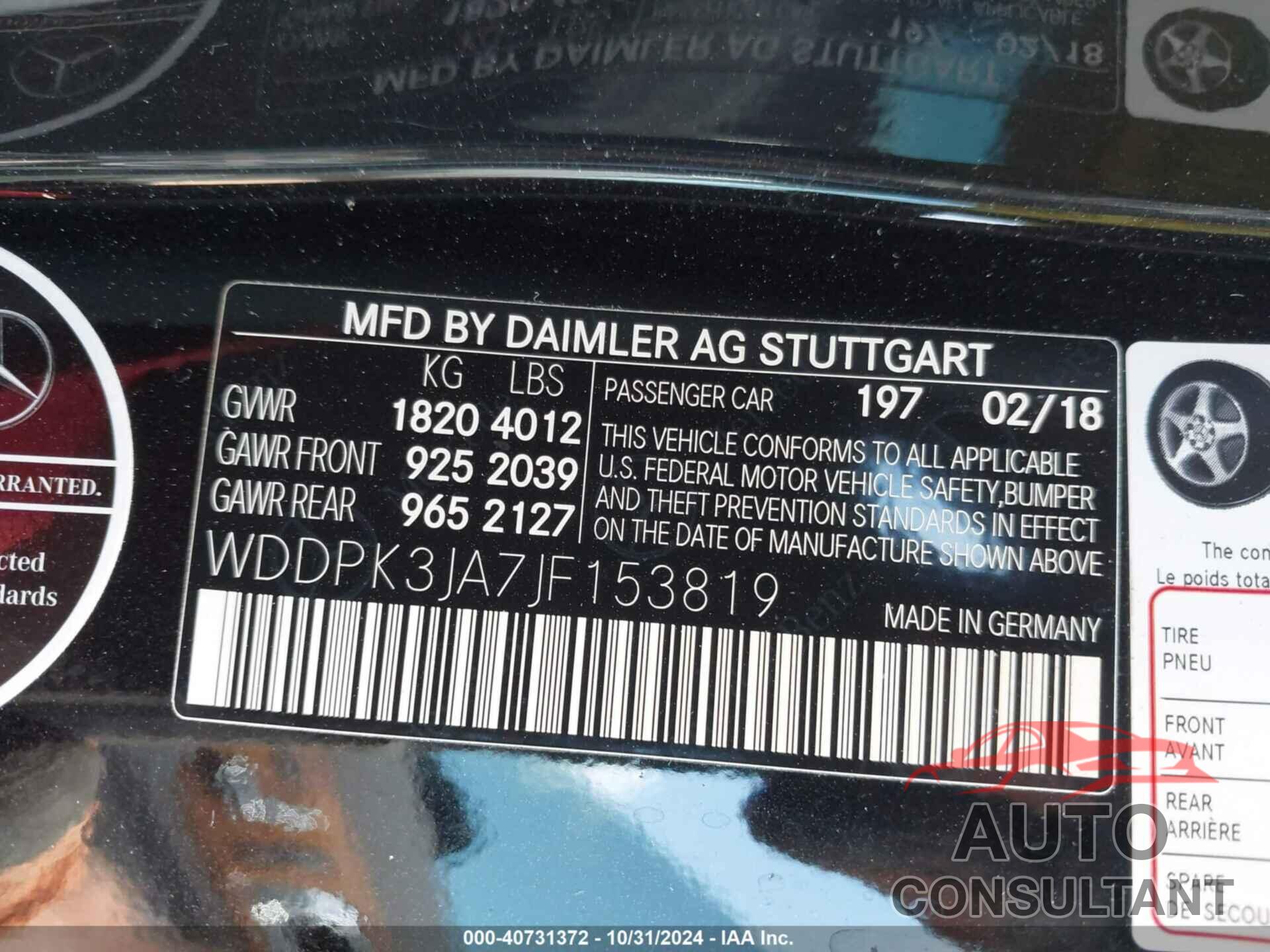MERCEDES-BENZ SLC 300 2018 - WDDPK3JA7JF153819