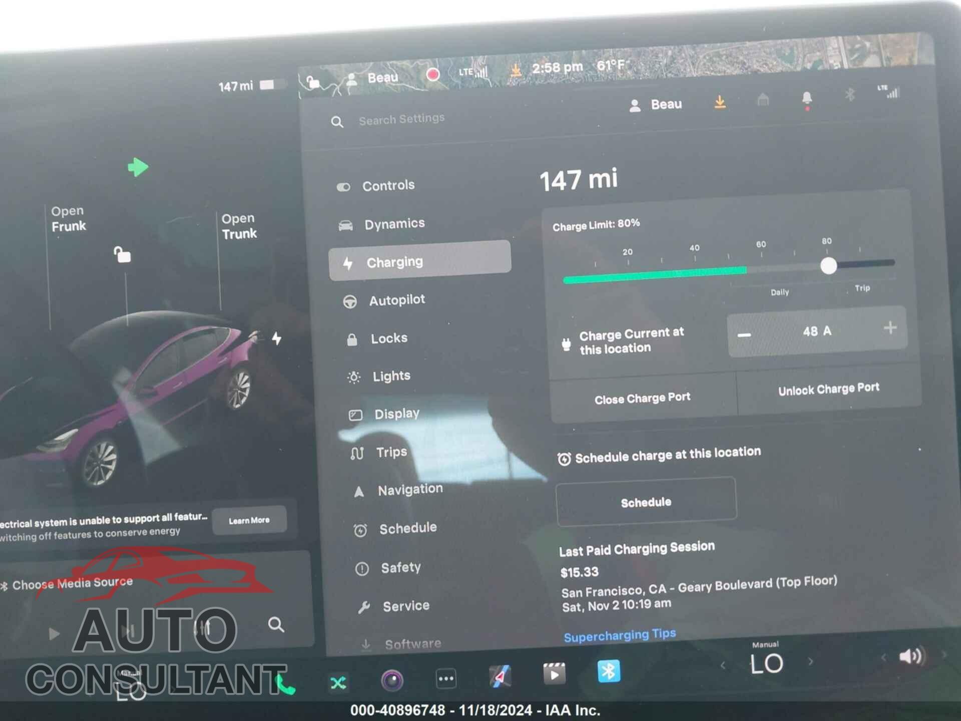 TESLA MODEL 3 2019 - 5YJ3E1EB4KF194678