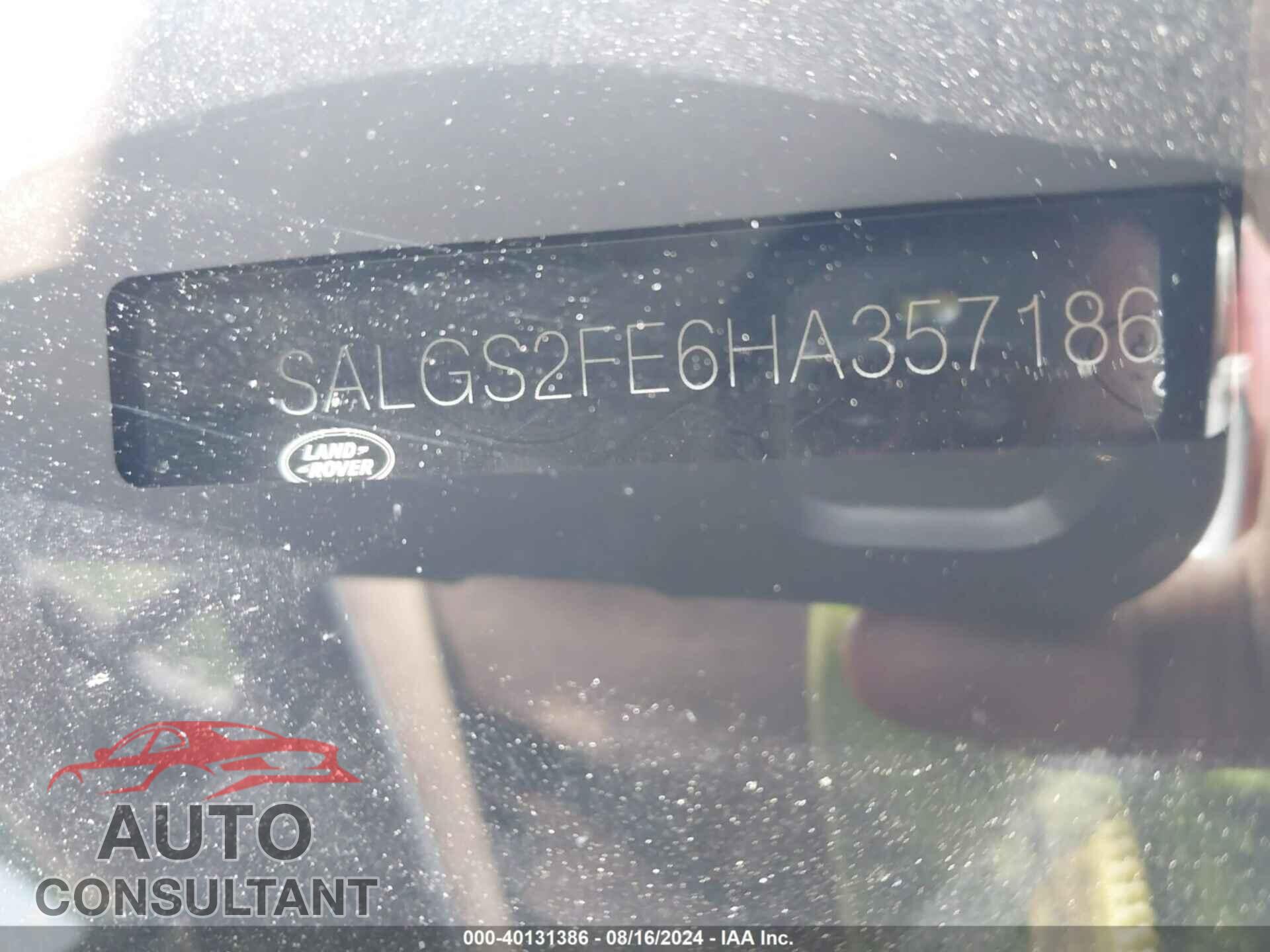 LAND ROVER RANGE ROVER 2017 - SALGS2FE6HA357186
