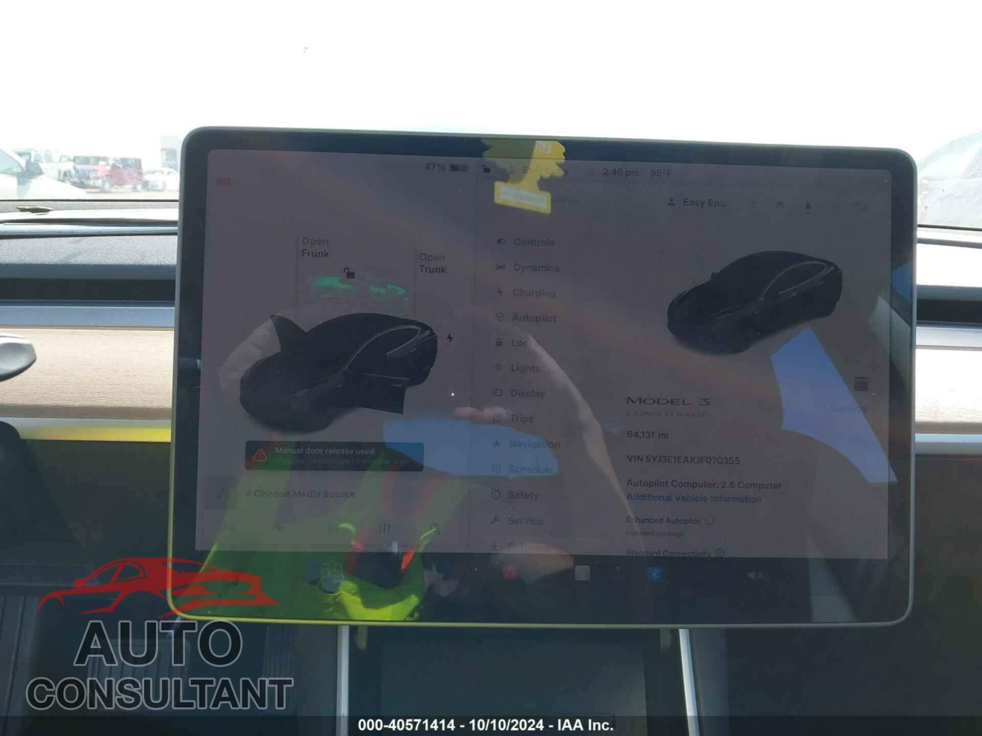TESLA MODEL 3 2018 - 5YJ3E1EAXJF070355