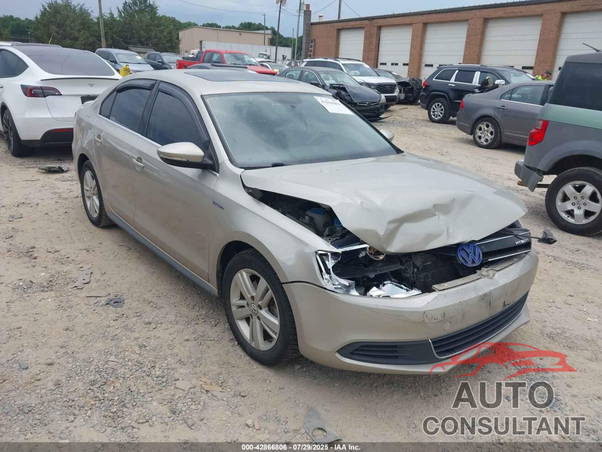 VOLKSWAGEN JETTA HYBRID 2013 - 3VW637AJ1DM309414