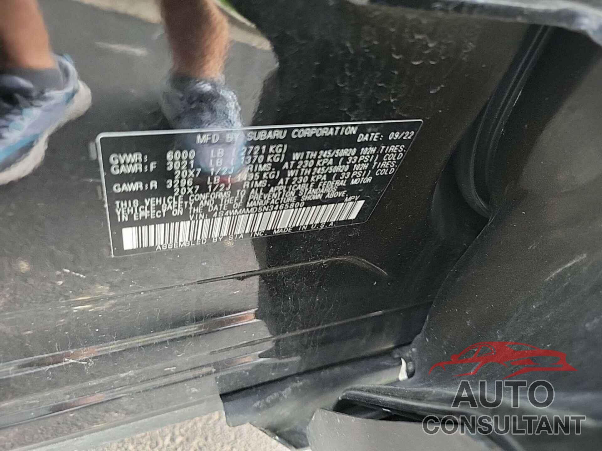 SUBARU ASCENT 2022 - 4S4WMAMD5N3465800