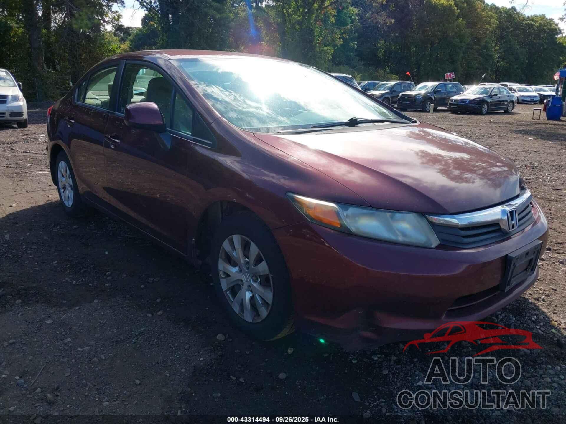 HONDA CIVIC 2012 - 19XFB2F5XCE326712