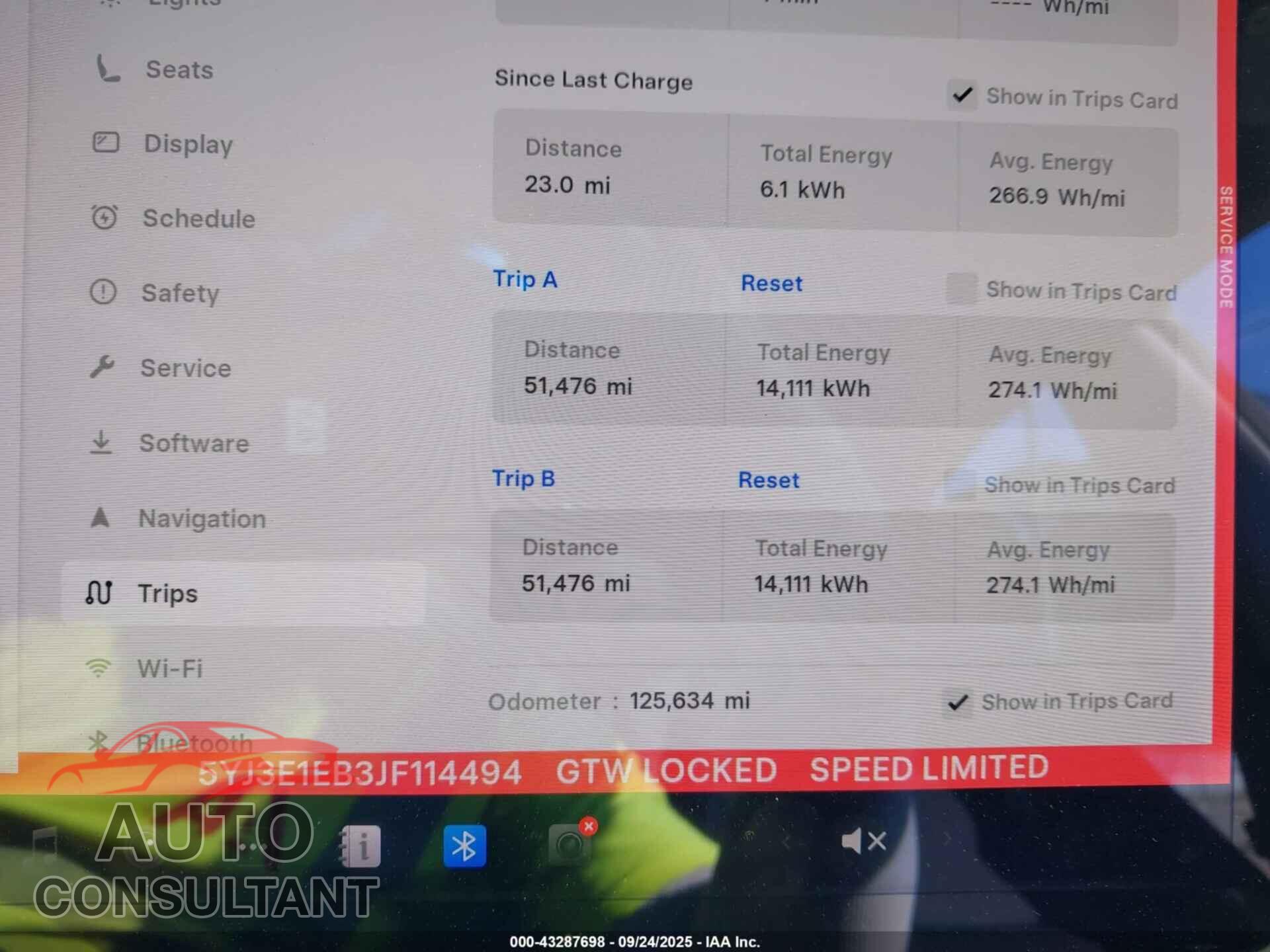 TESLA MODEL 3 2018 - 5YJ3E1EB3JF114494