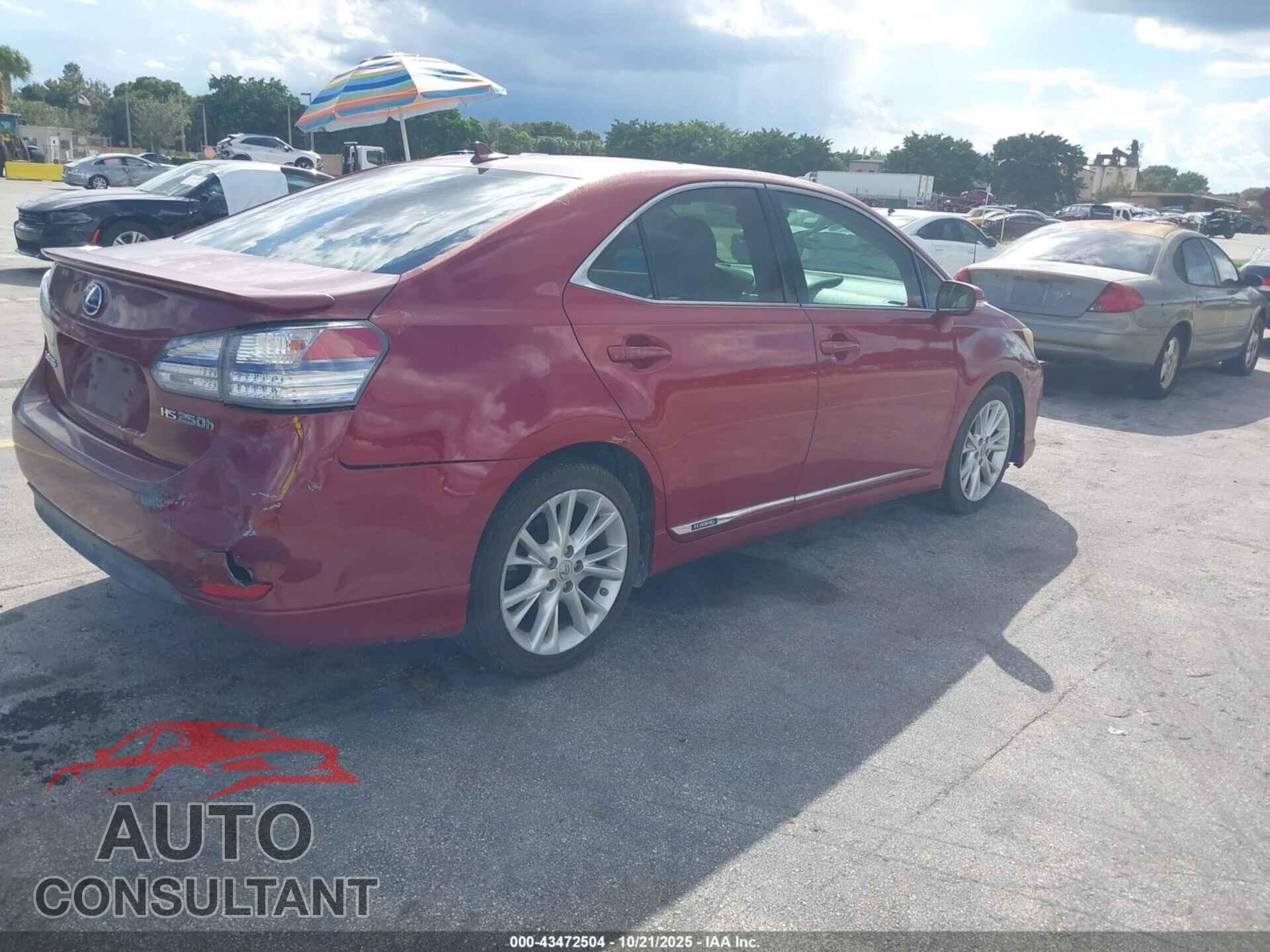 LEXUS HS 250H 2010 - JTHBB1BA3A2012890