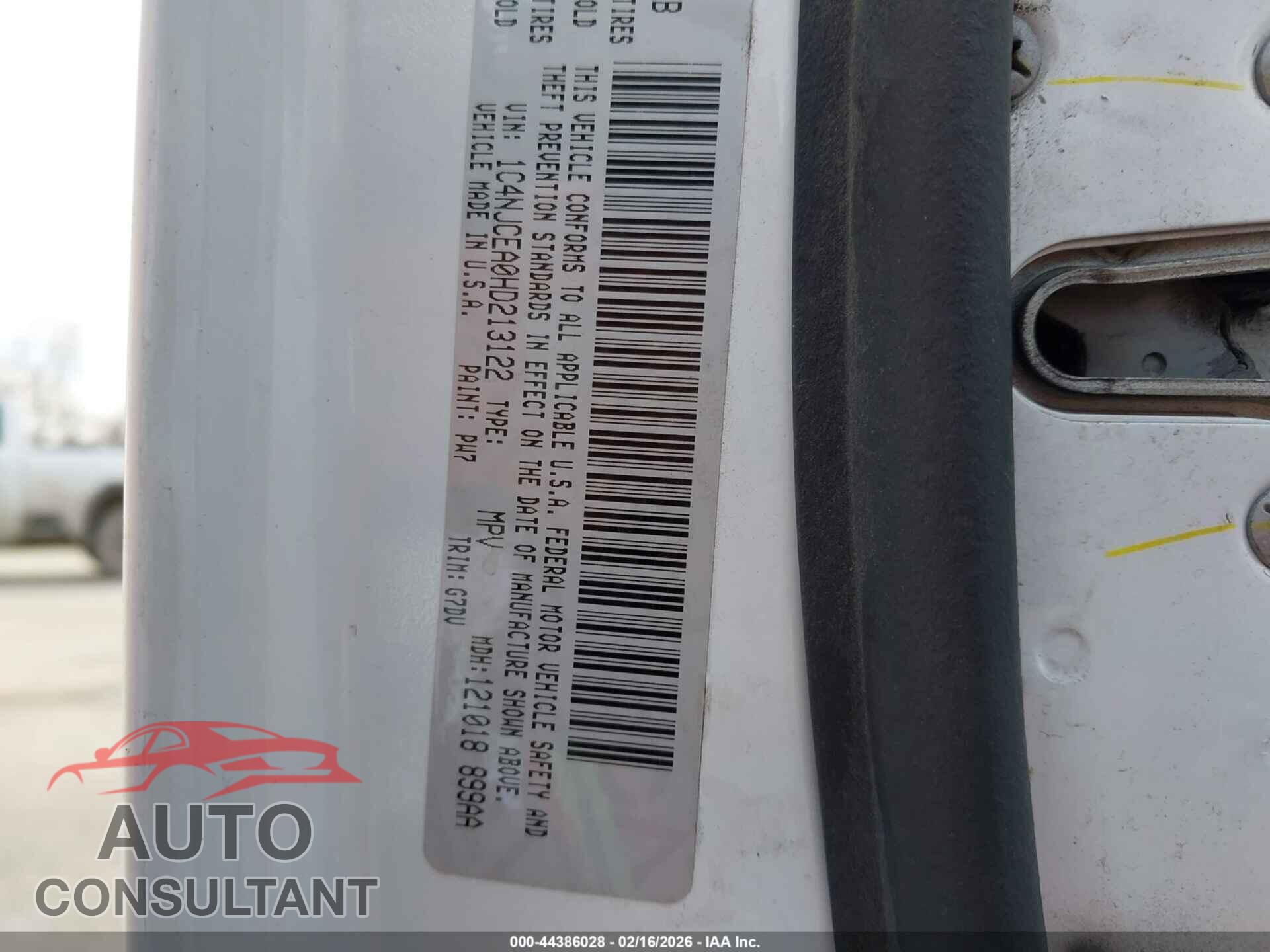 JEEP COMPASS 2017 - 1C4NJCEA0HD213122