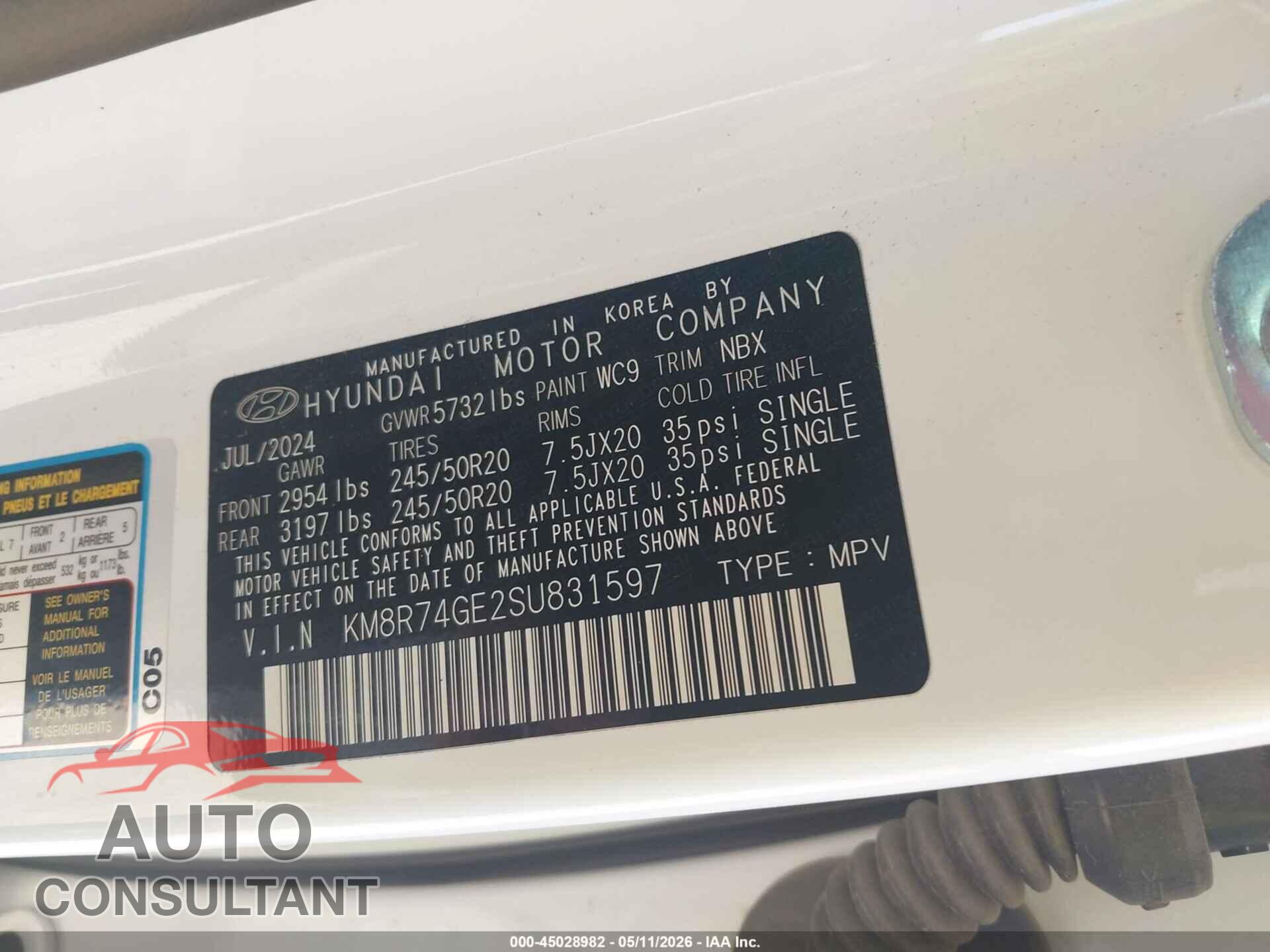 HYUNDAI PALISADE 2025 - KM8R74GE2SU831597