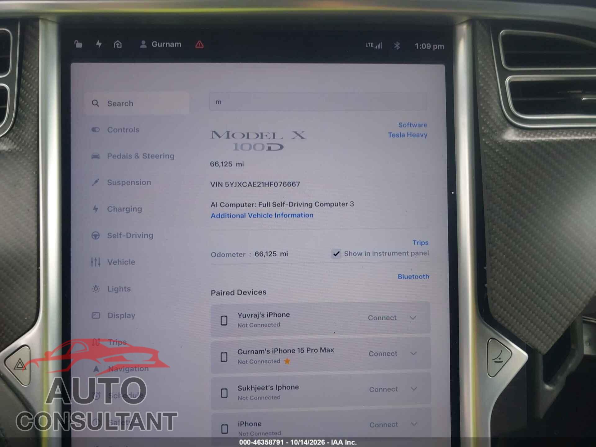 TESLA MODEL X 2017 - 5YJXCAE21HF076667