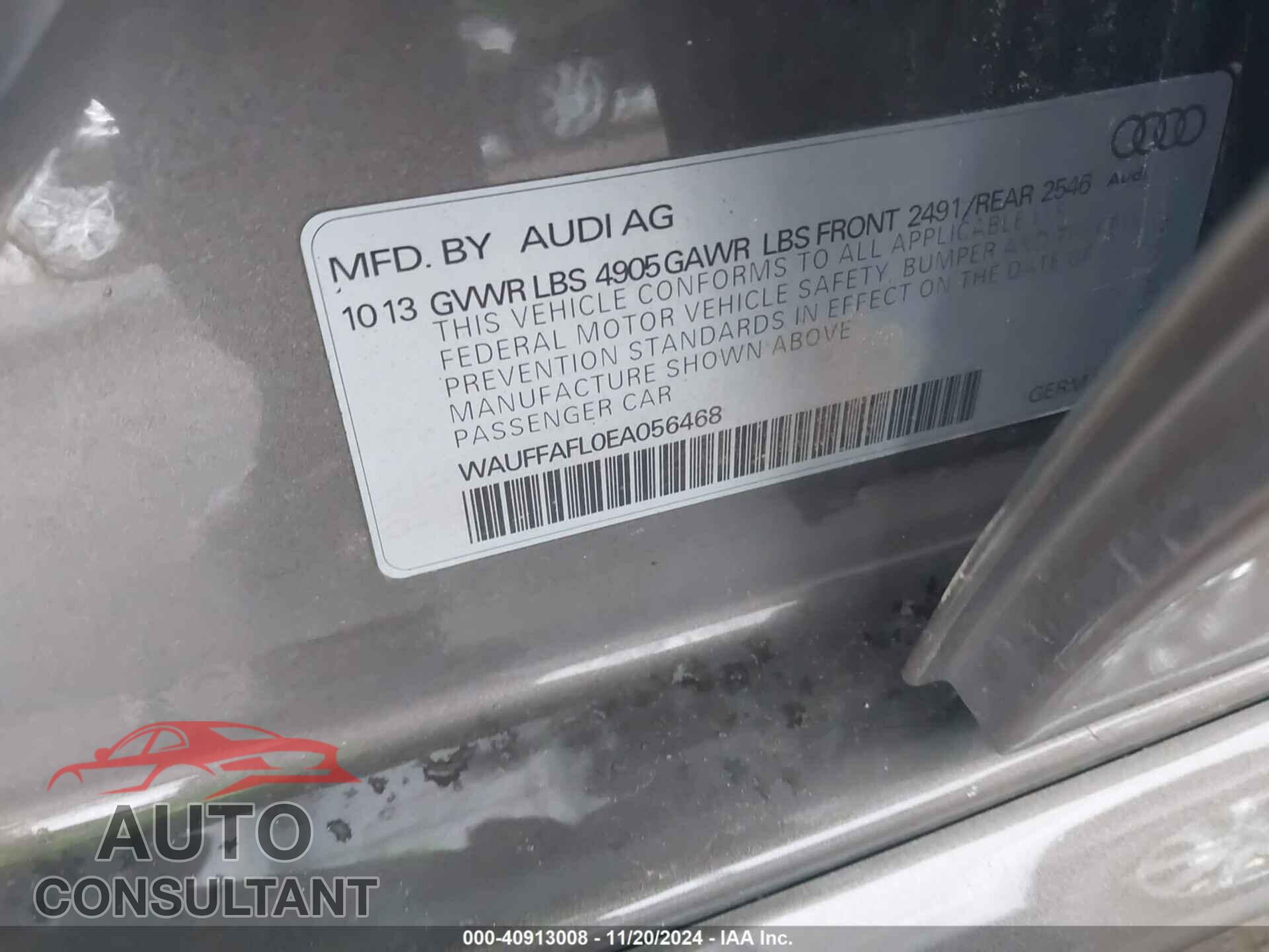 AUDI A4 2014 - WAUFFAFL0EA056468