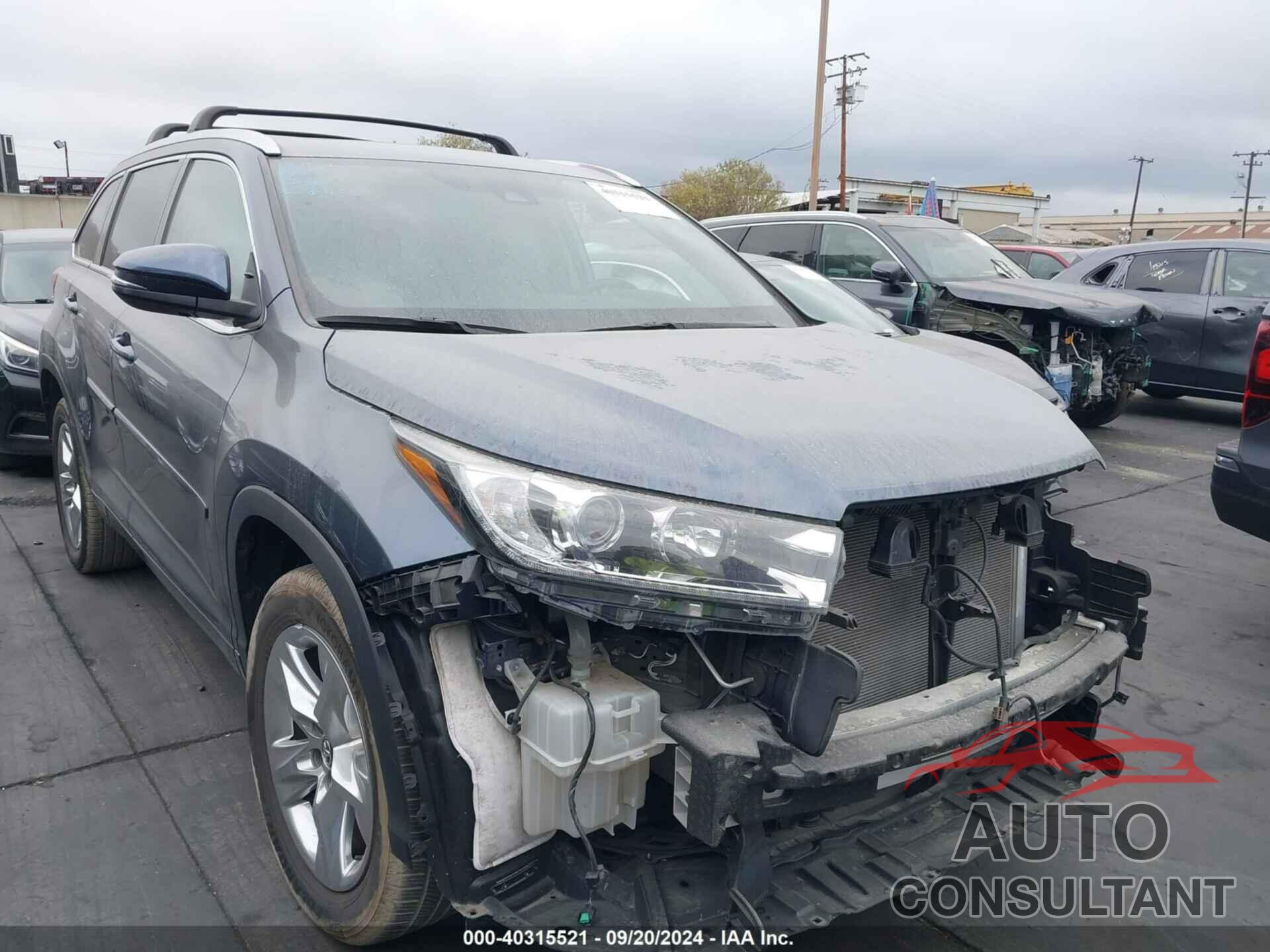 TOYOTA HIGHLANDER 2019 - 5TDYZRFH0KS294414