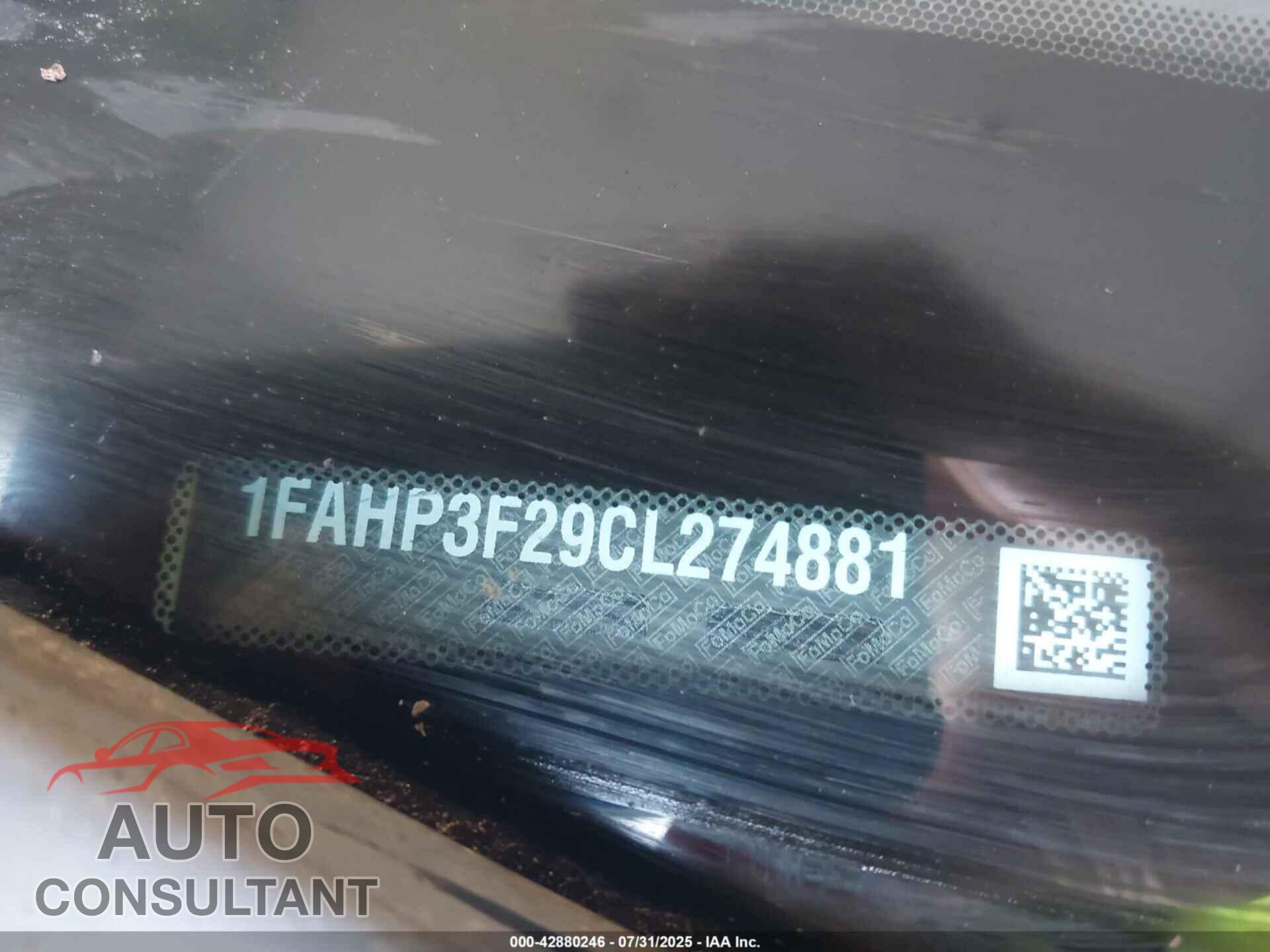 FORD FOCUS 2012 - 1FAHP3F29CL274881