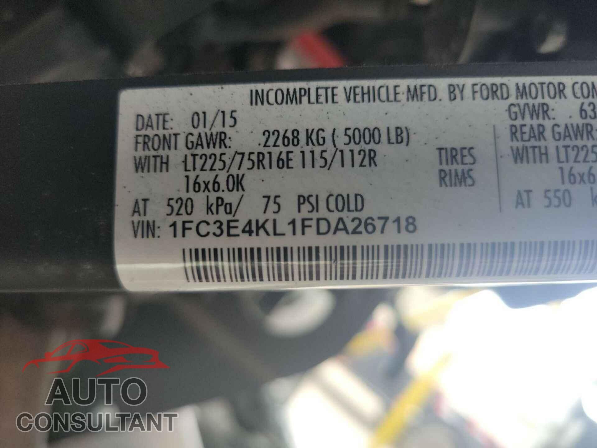 FORD ECONOLINE 2015 - 1FC3E4KL1FDA26718