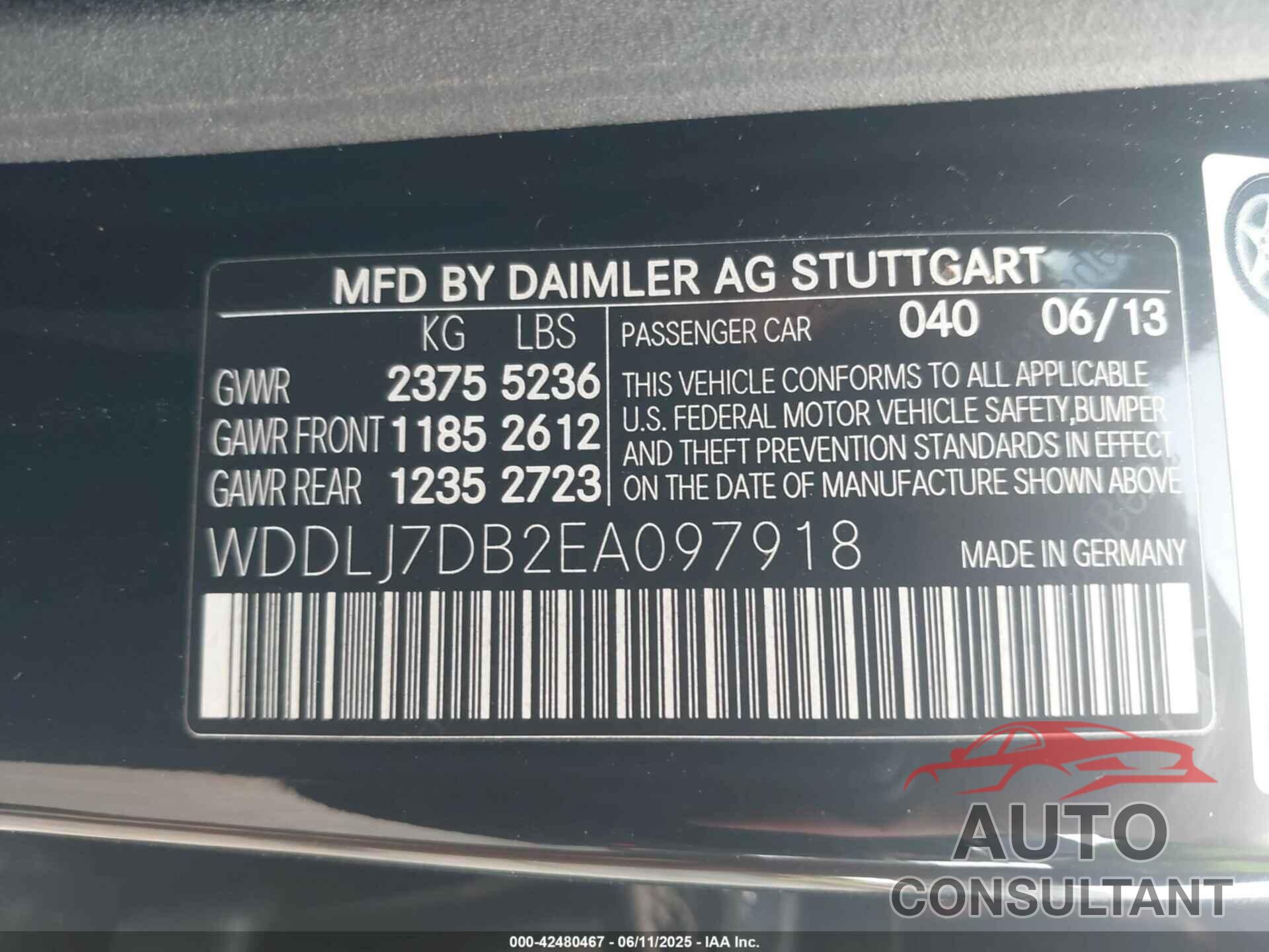 MERCEDES-BENZ CLS 550 2014 - WDDLJ7DB2EA097918