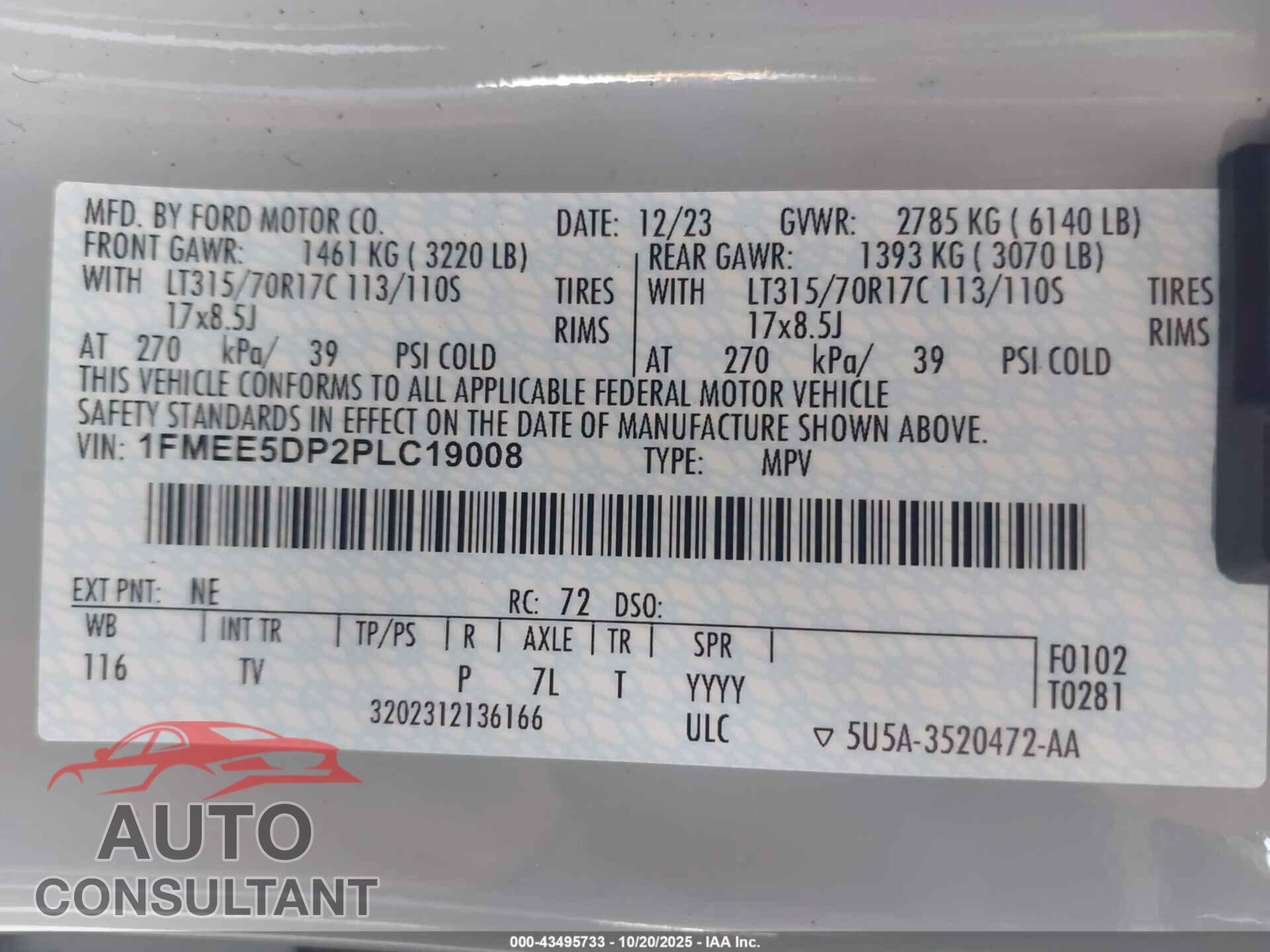 FORD BRONCO 2023 - 1FMEE5DP2PLC19008