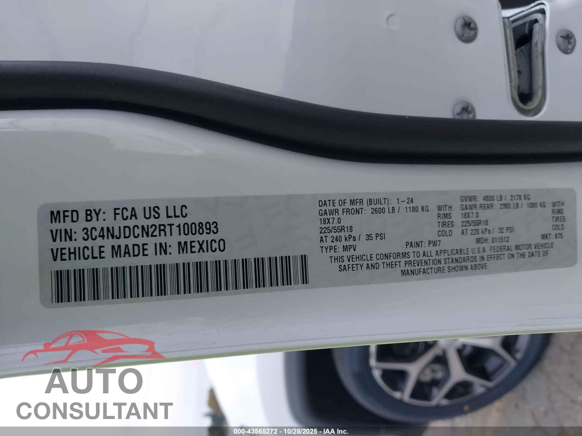 JEEP COMPASS 2024 - 3C4NJDCN2RT100893