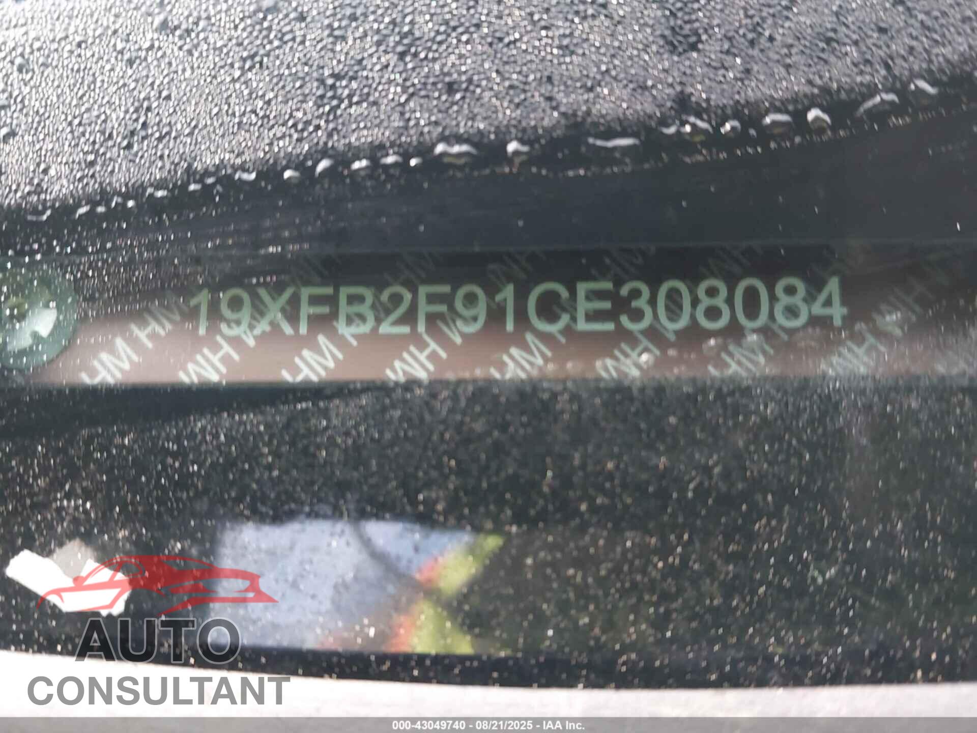 HONDA CIVIC 2012 - 19XFB2F91CE308084