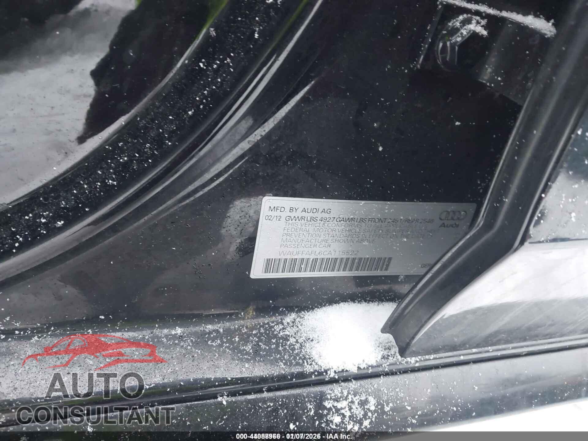 AUDI A4 2012 - WAUFFAFL6CA115522