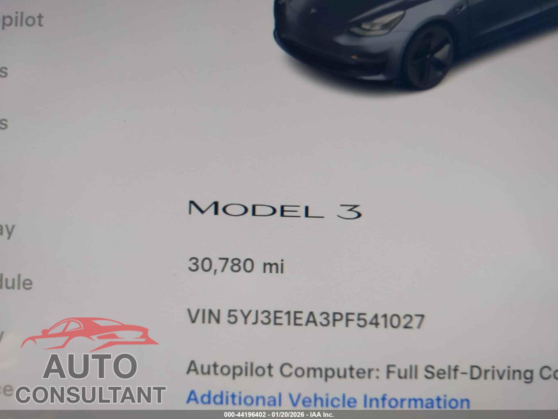 TESLA MODEL 3 2023 - 5YJ3E1EA3PF541027