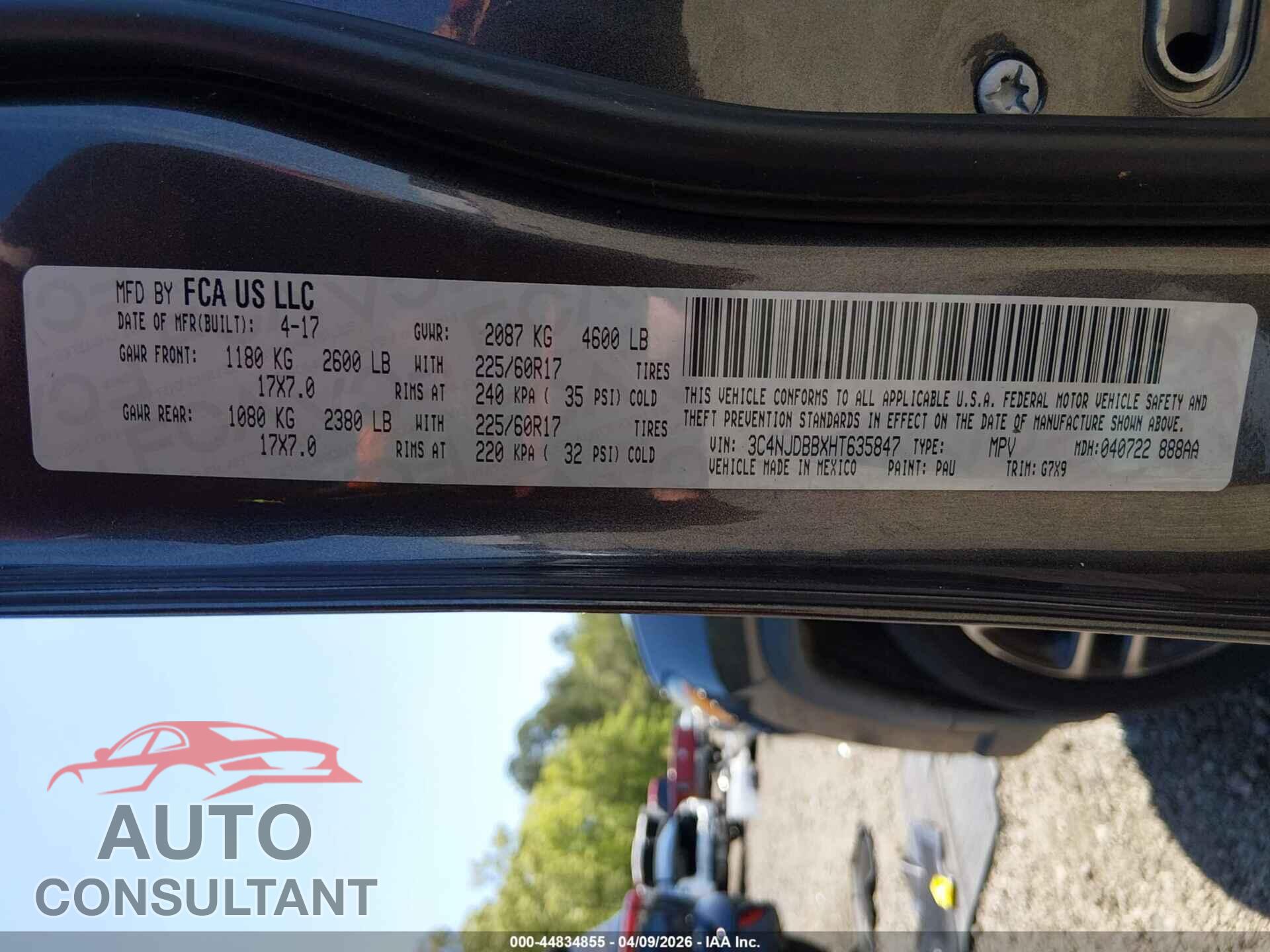 JEEP NEW COMPASS 2017 - 3C4NJDBBXHT635847