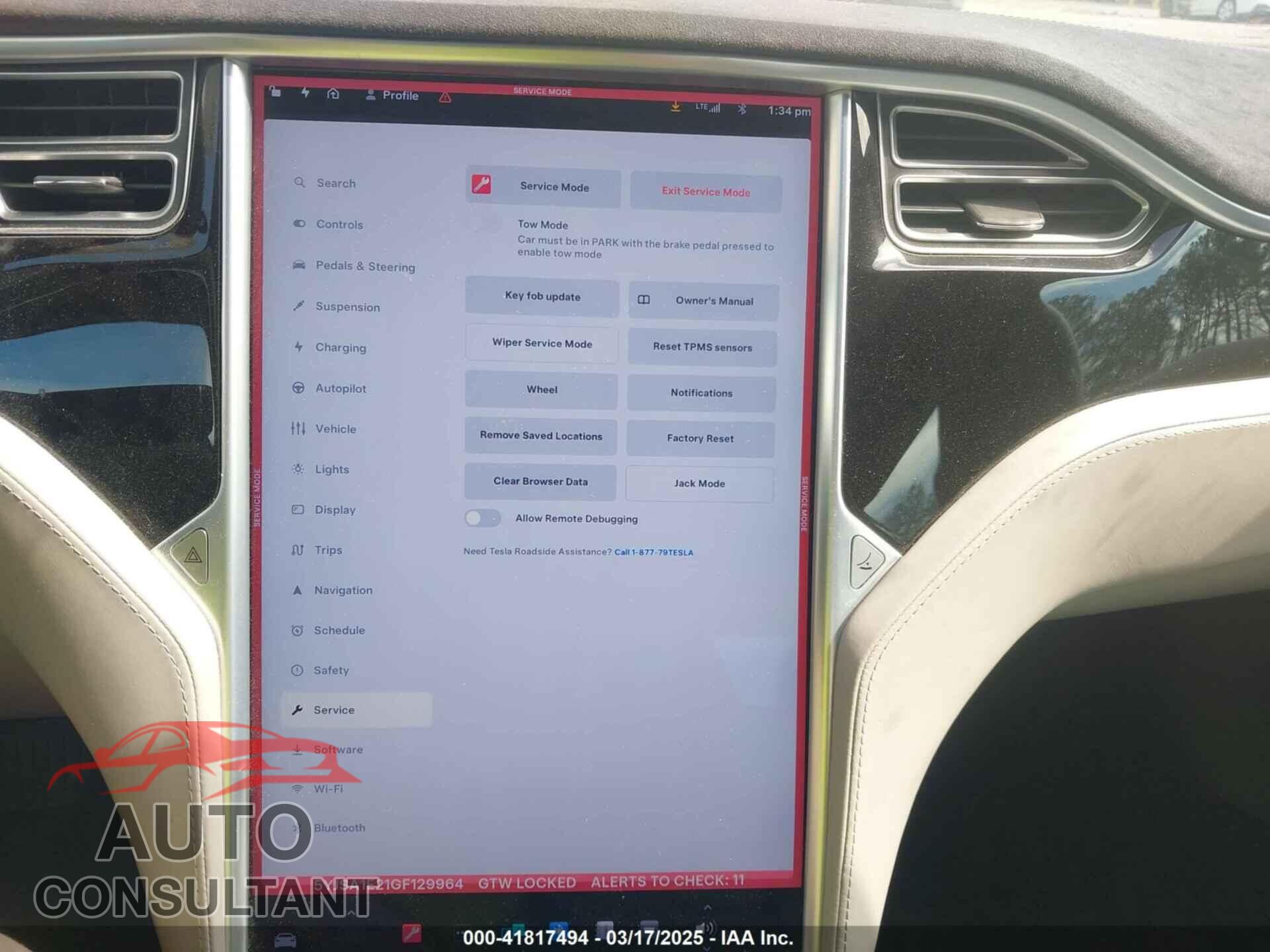 TESLA MODEL S 2016 - 5YJSA1E21GF129964