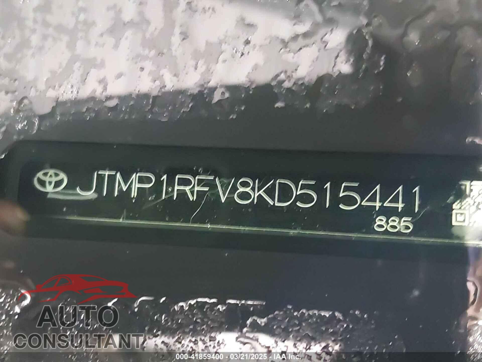 TOYOTA RAV4 2019 - JTMP1RFV8KD515441