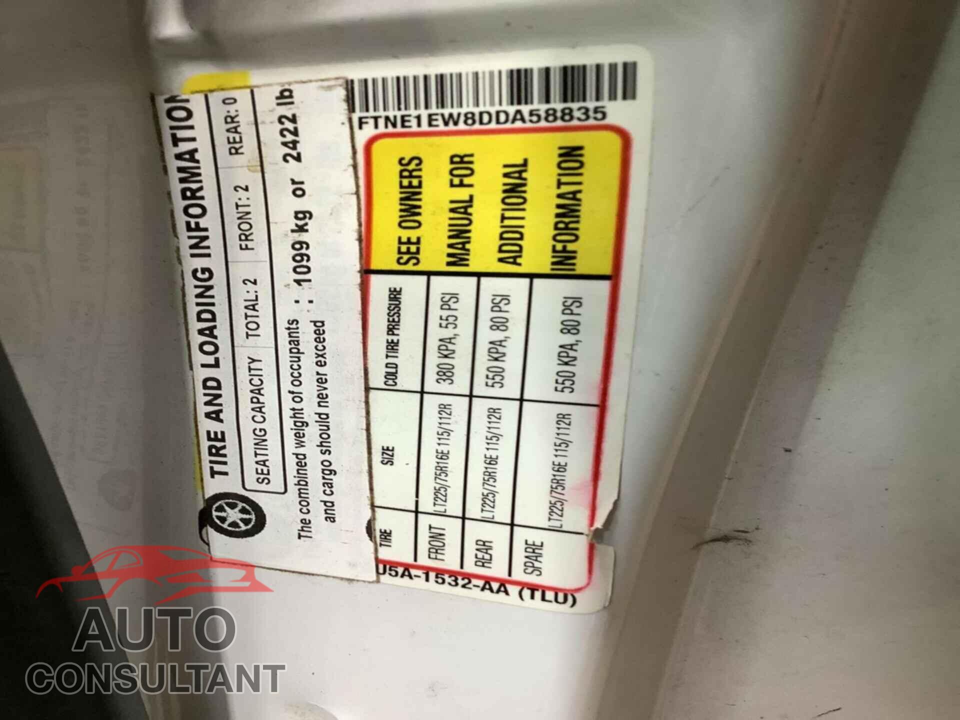 FORD E-150 2013 - 1FTNE1EW8DDA58835