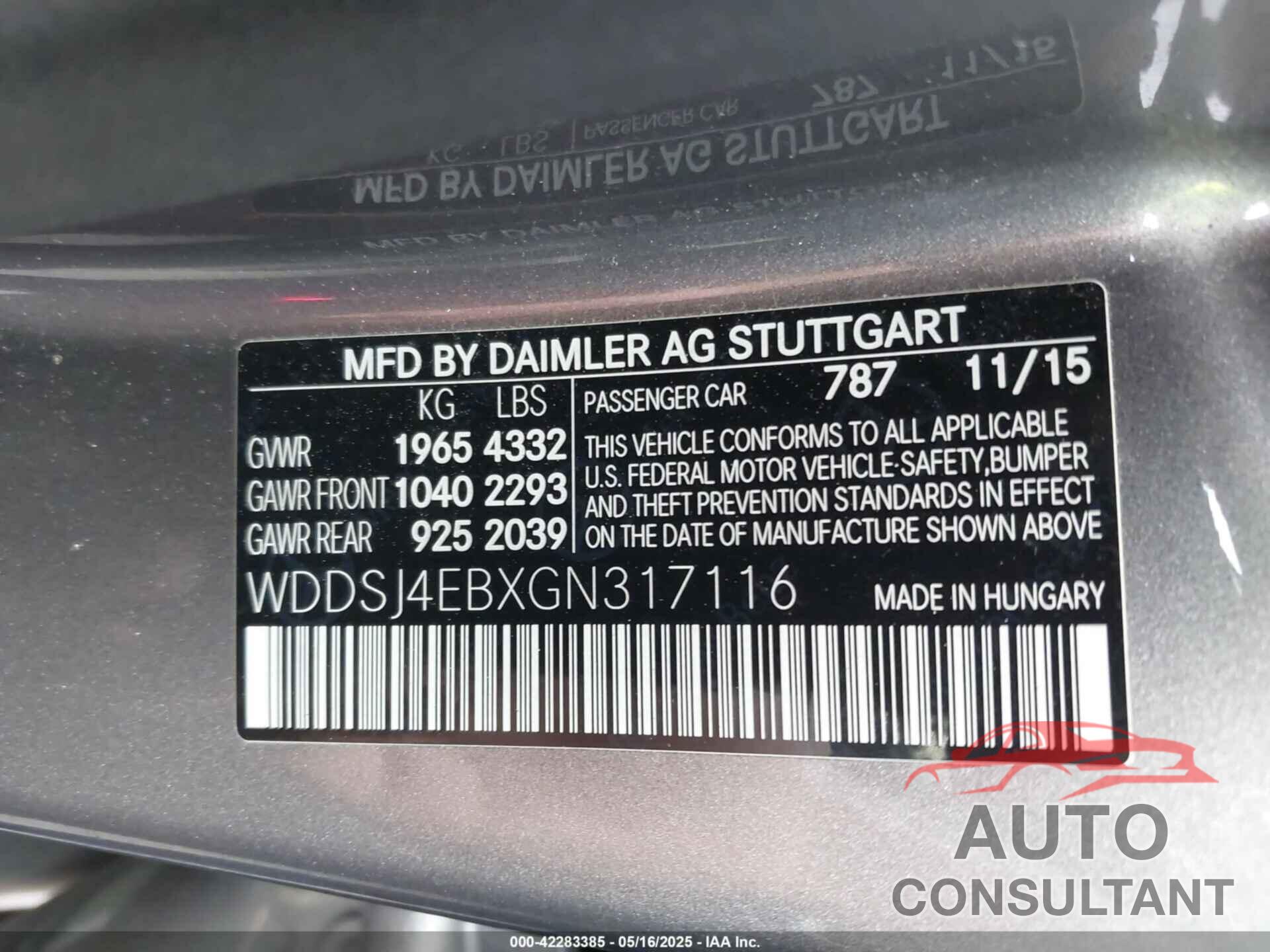 MERCEDES-BENZ CLA 250 2016 - WDDSJ4EBXGN317116