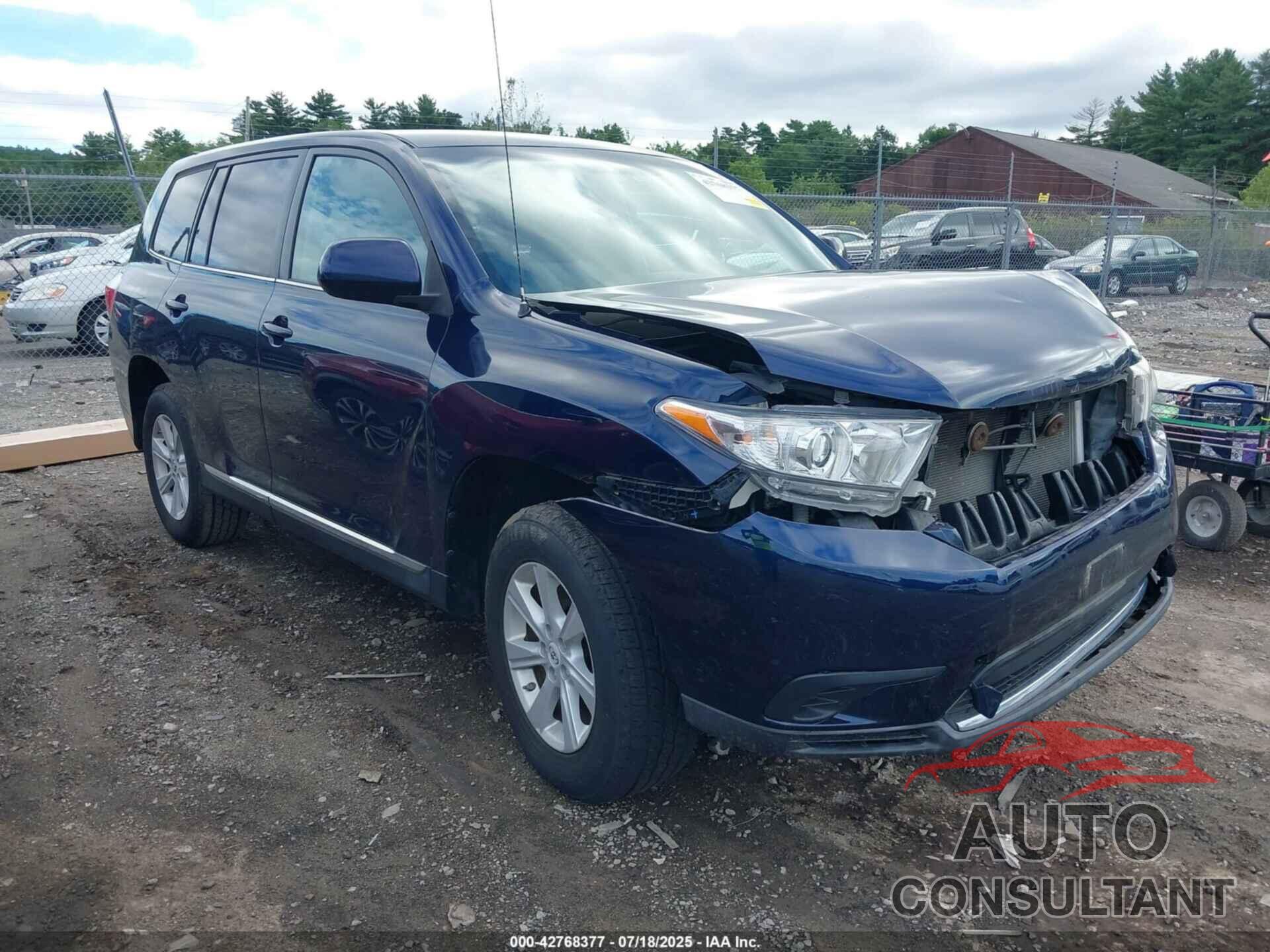 TOYOTA HIGHLANDER 2012 - 5TDZA3EH9CS023492