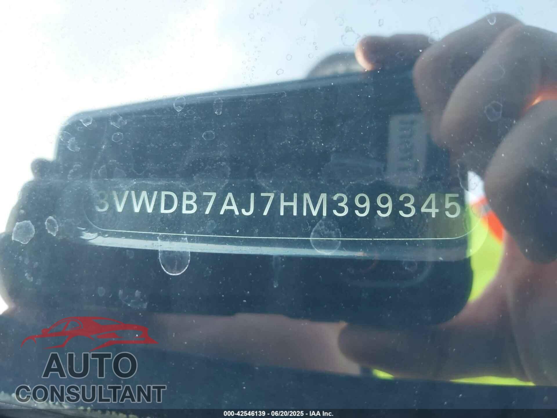 VOLKSWAGEN JETTA 2017 - 3VWDB7AJ7HM399345