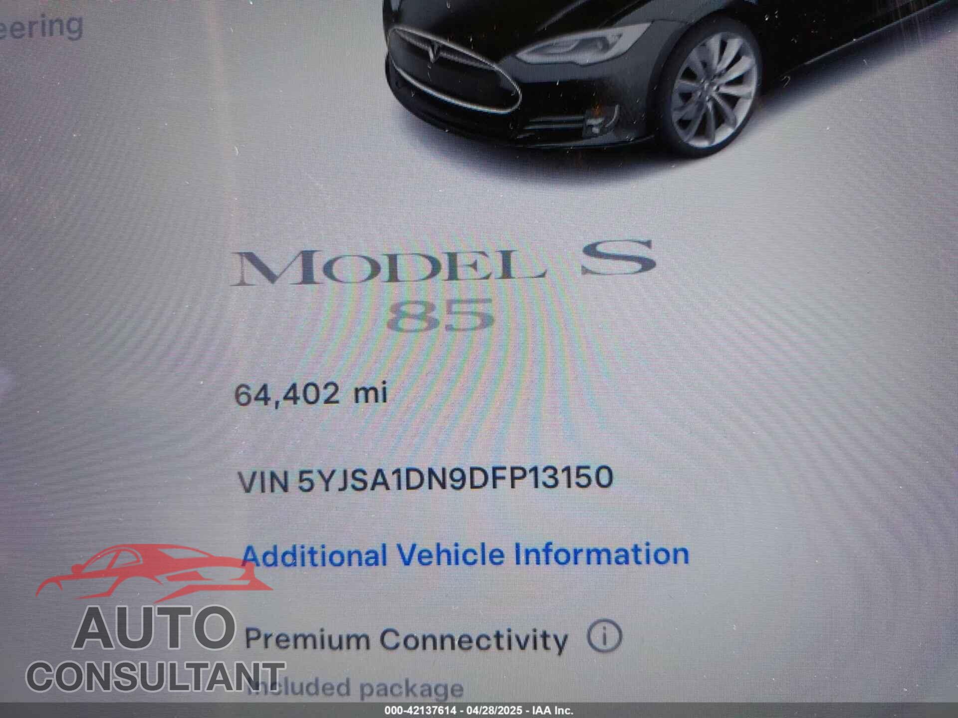 TESLA MODEL S 2013 - 5YJSA1DN9DFP13150