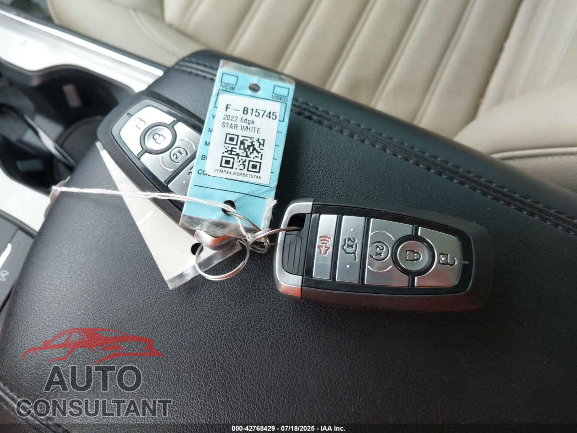 FORD EDGE 2022 - 2FMPK4J90NBB15745