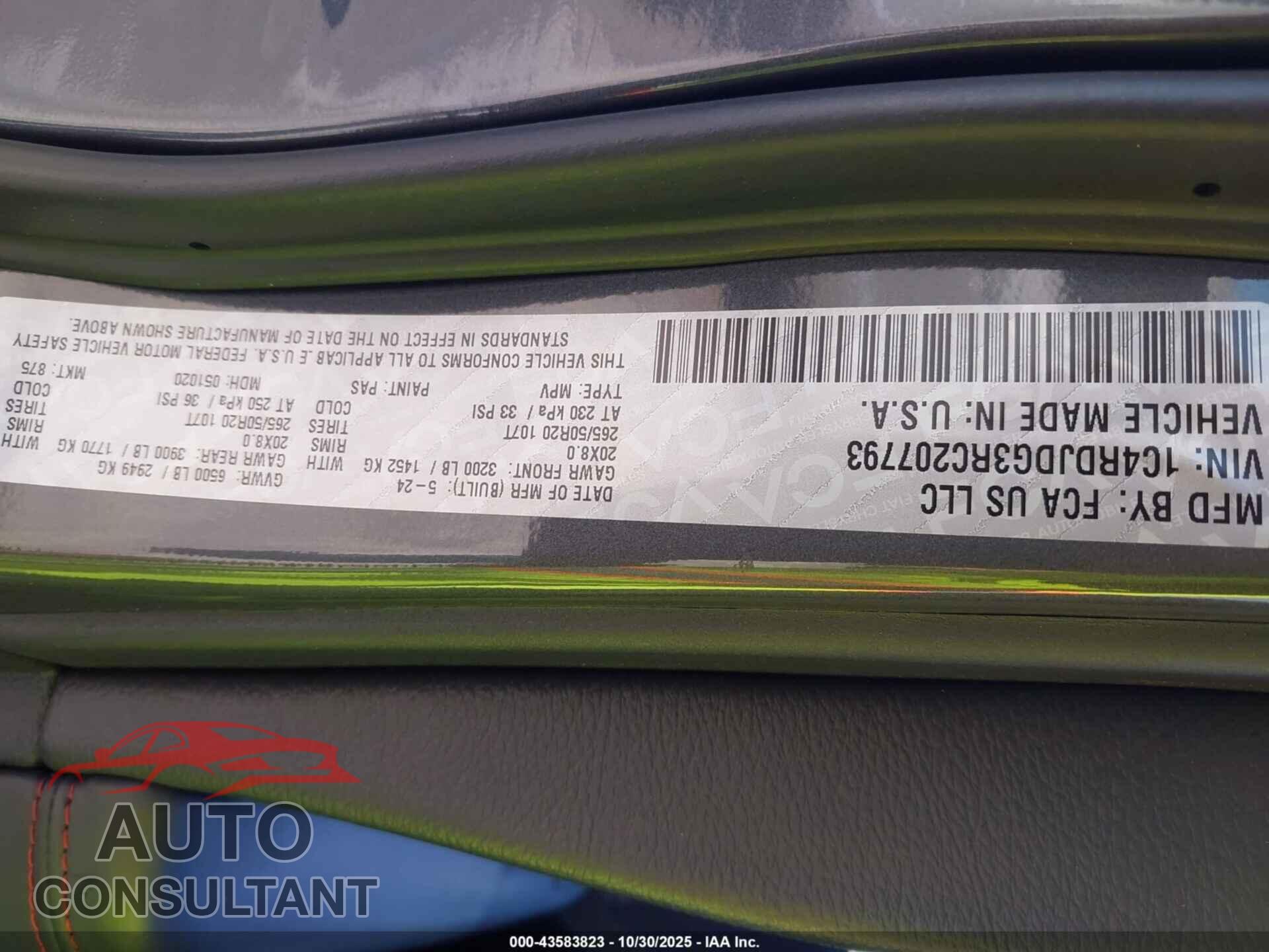 DODGE DURANGO 2024 - 1C4RDJDG3RC207793