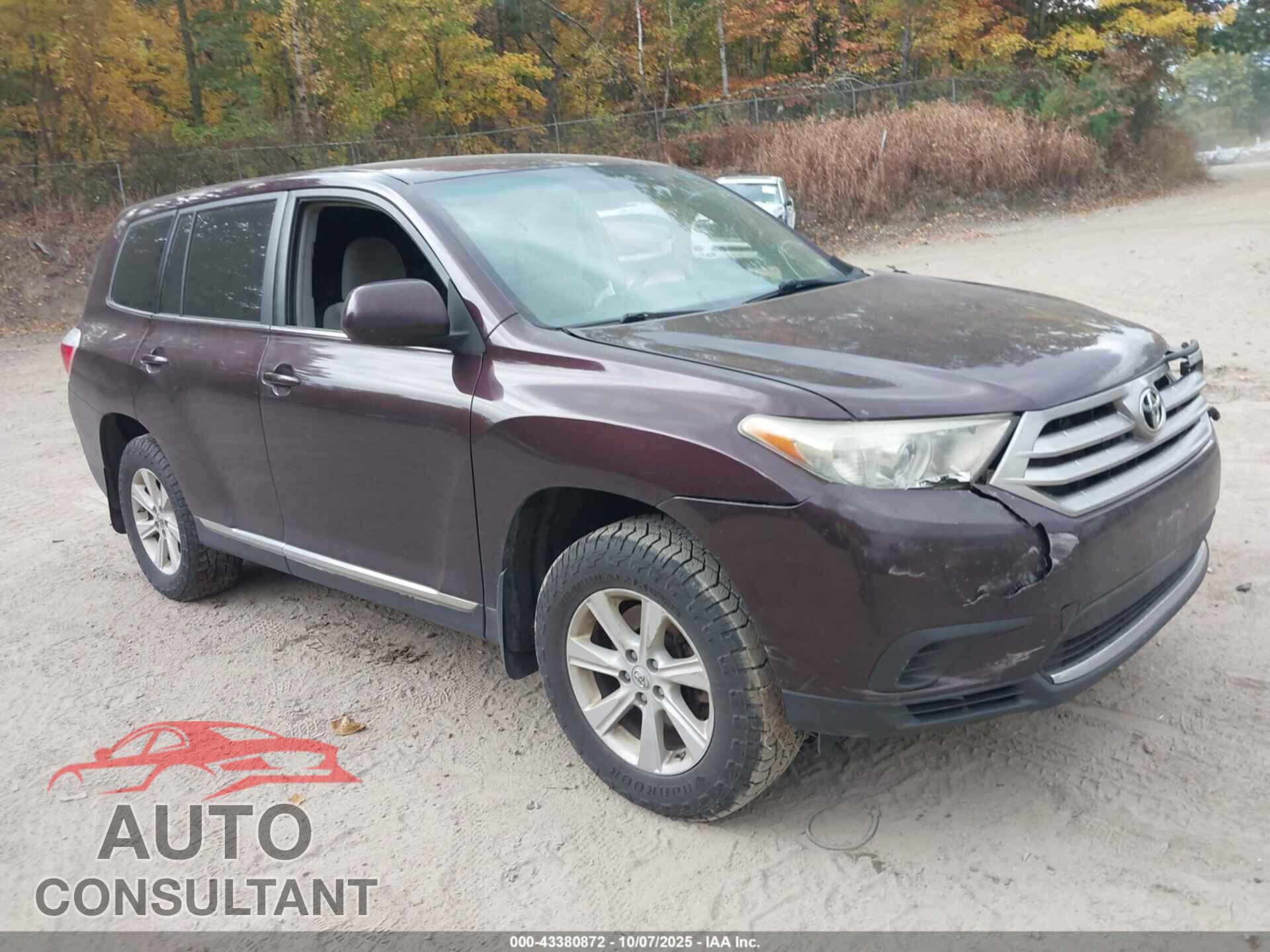 TOYOTA HIGHLANDER 2013 - 5TDBK3EH3DS259443