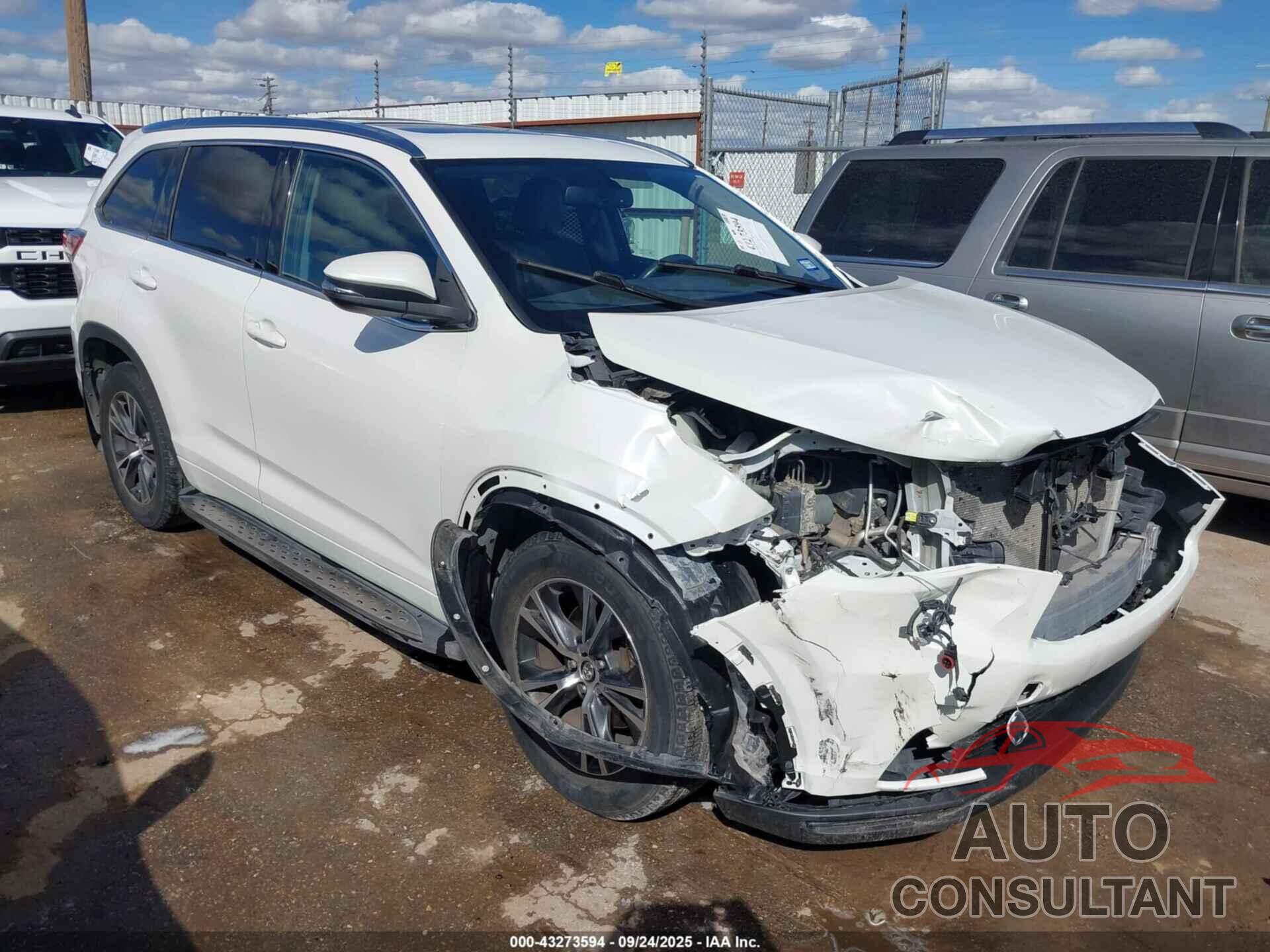 TOYOTA HIGHLANDER 2016 - 5TDKKRFH8GS161319