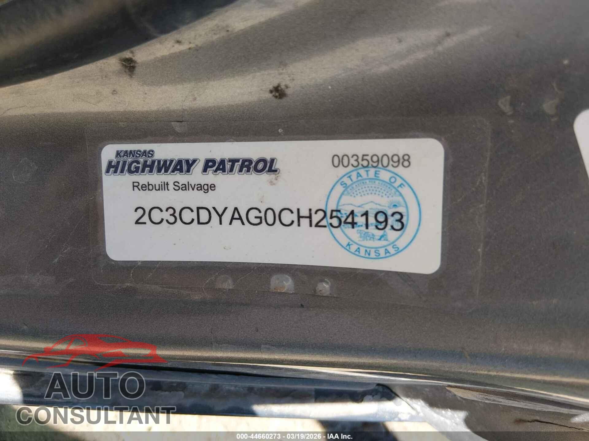 DODGE CHALLENGER 2012 - 2C3CDYAG0CH254193