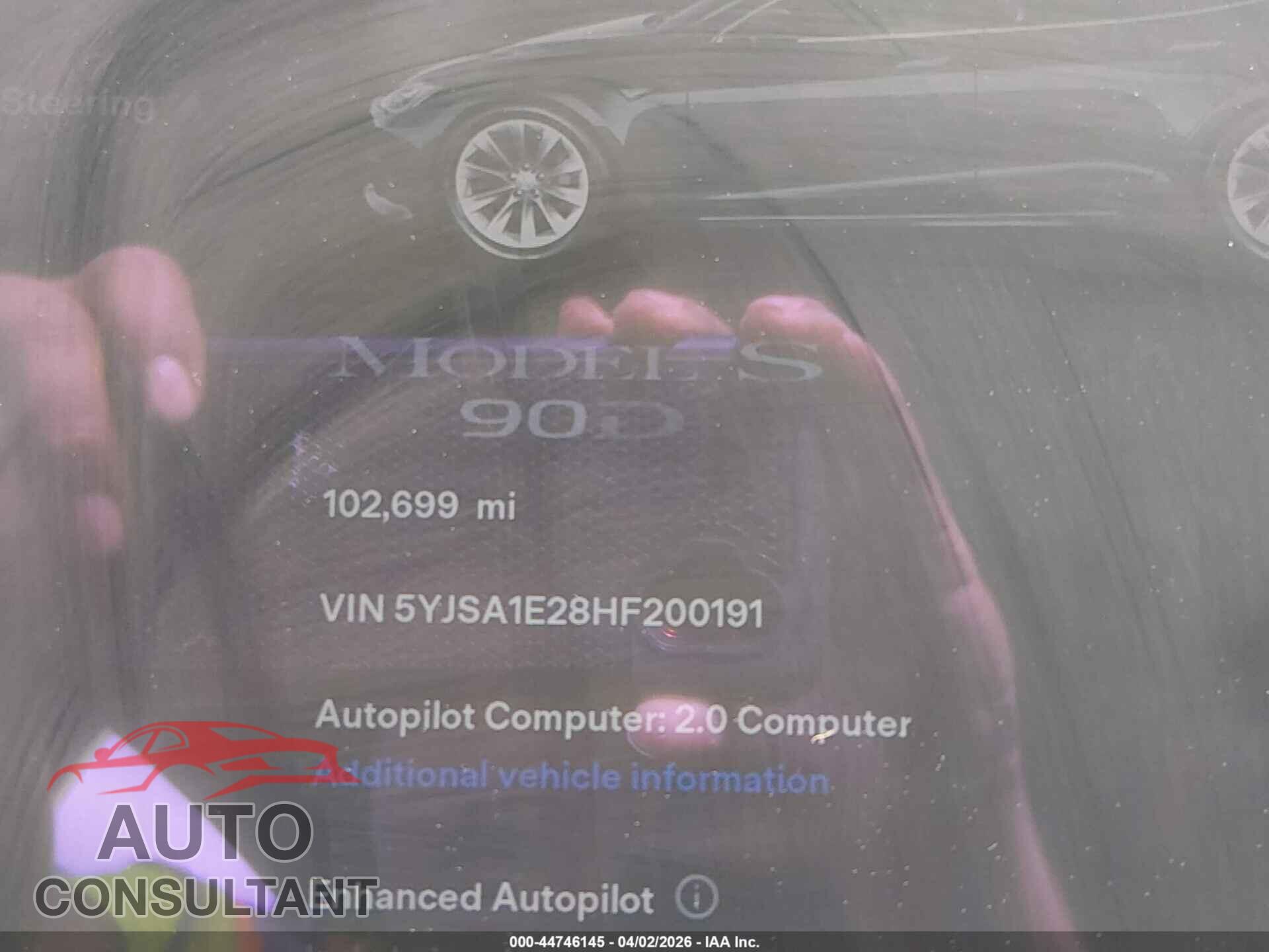 TESLA MODEL S 2017 - 5YJSA1E28HF200191