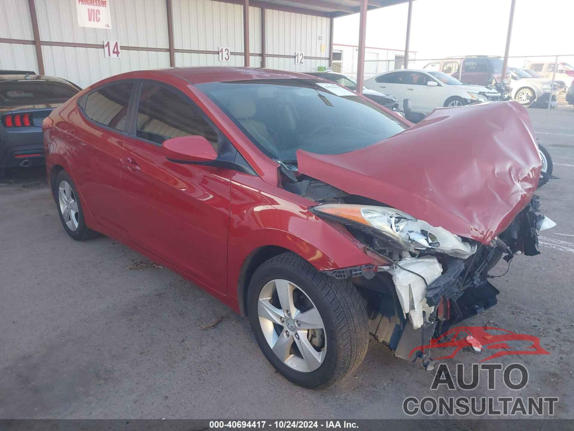 HYUNDAI ELANTRA 2013 - KMHDH4AE0DU493054