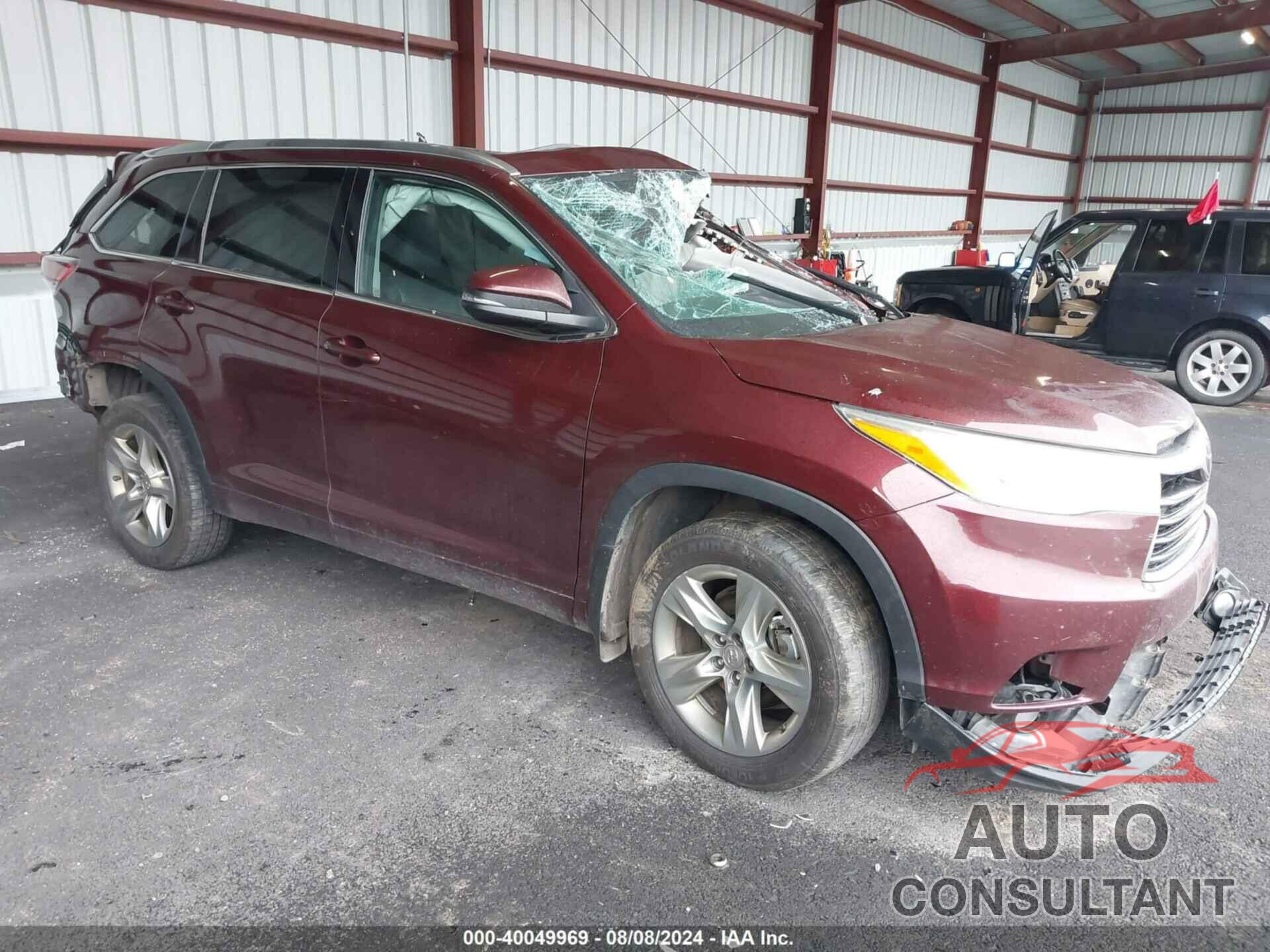 TOYOTA HIGHLANDER 2014 - 5TDDKRFH8ES058553