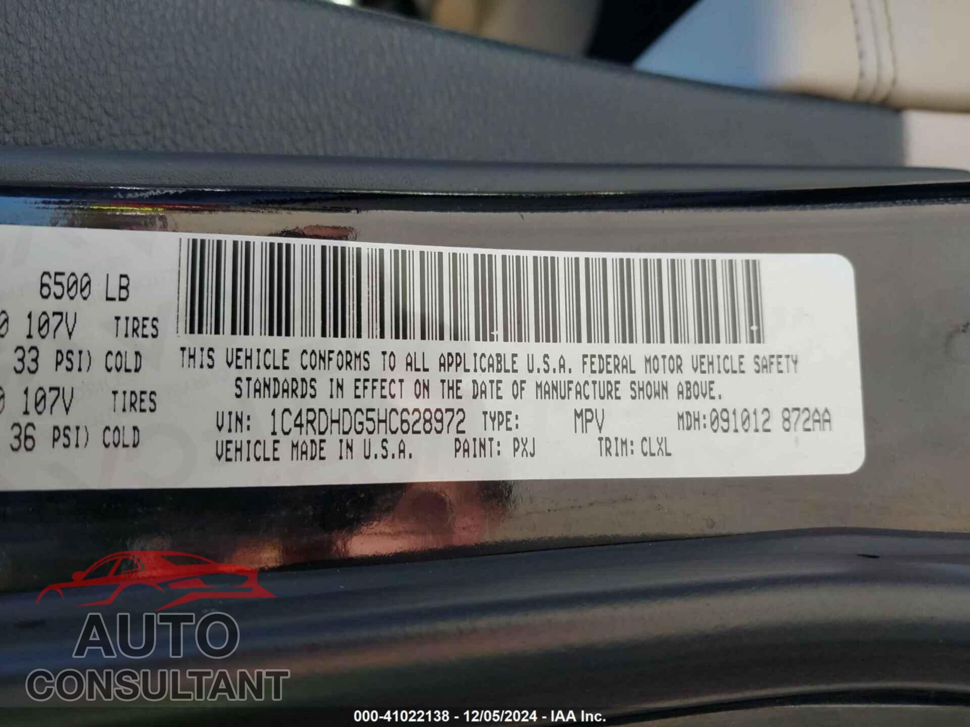 DODGE DURANGO 2017 - 1C4RDHDG5HC628972