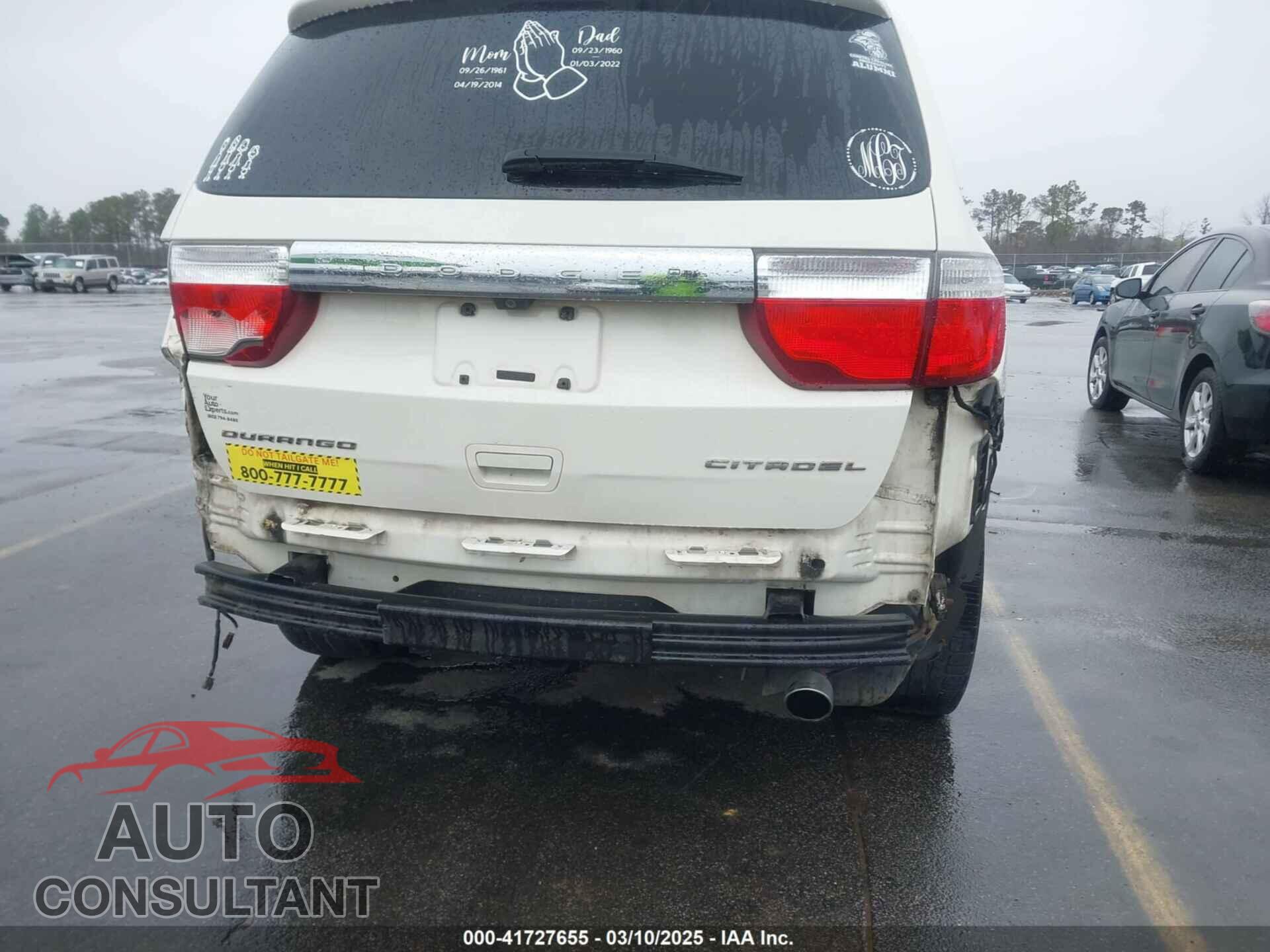DODGE DURANGO 2011 - 1D4RD5GGXBC653192