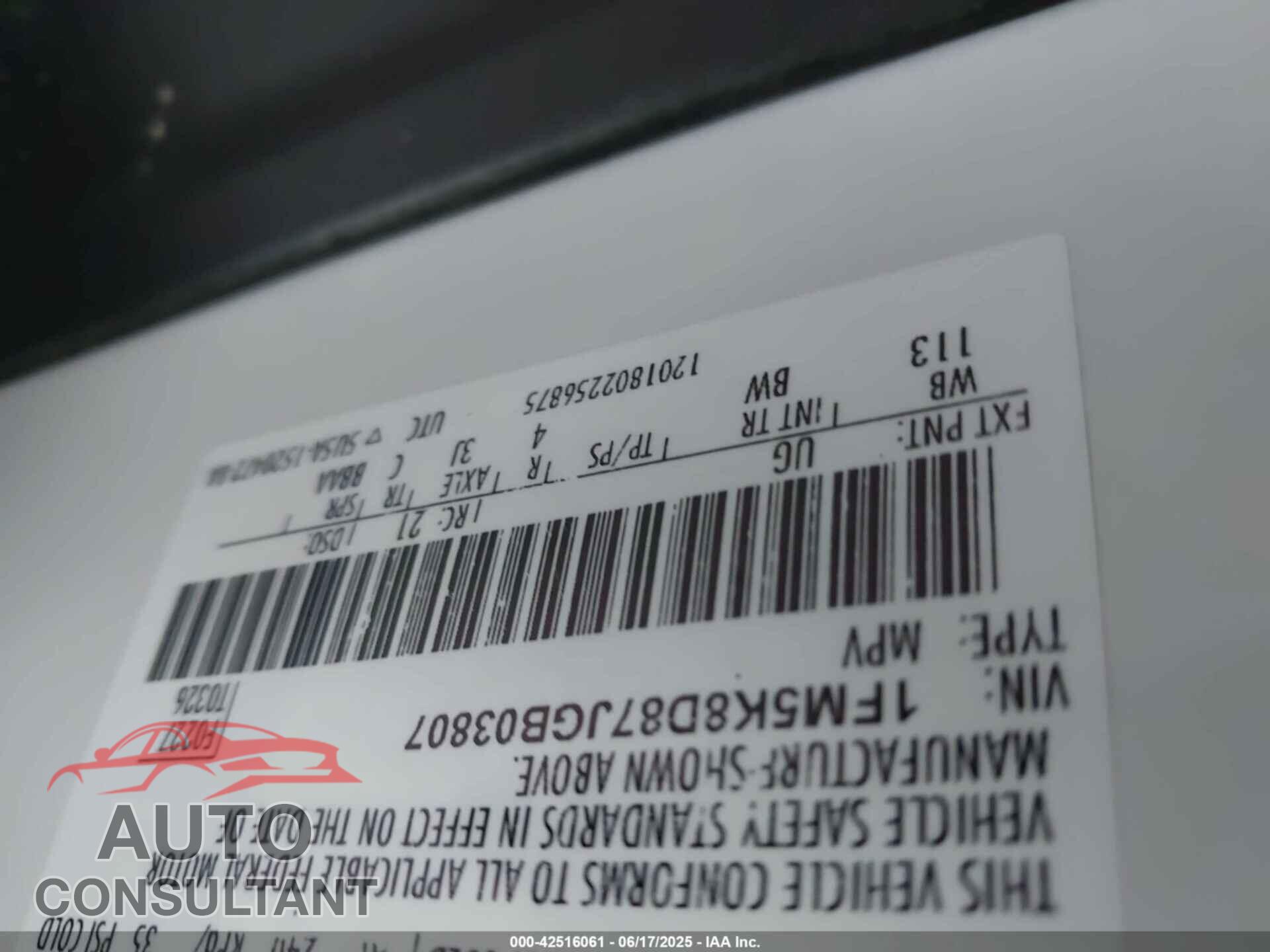 FORD EXPLORER 2018 - 1FM5K8D87JGB03807