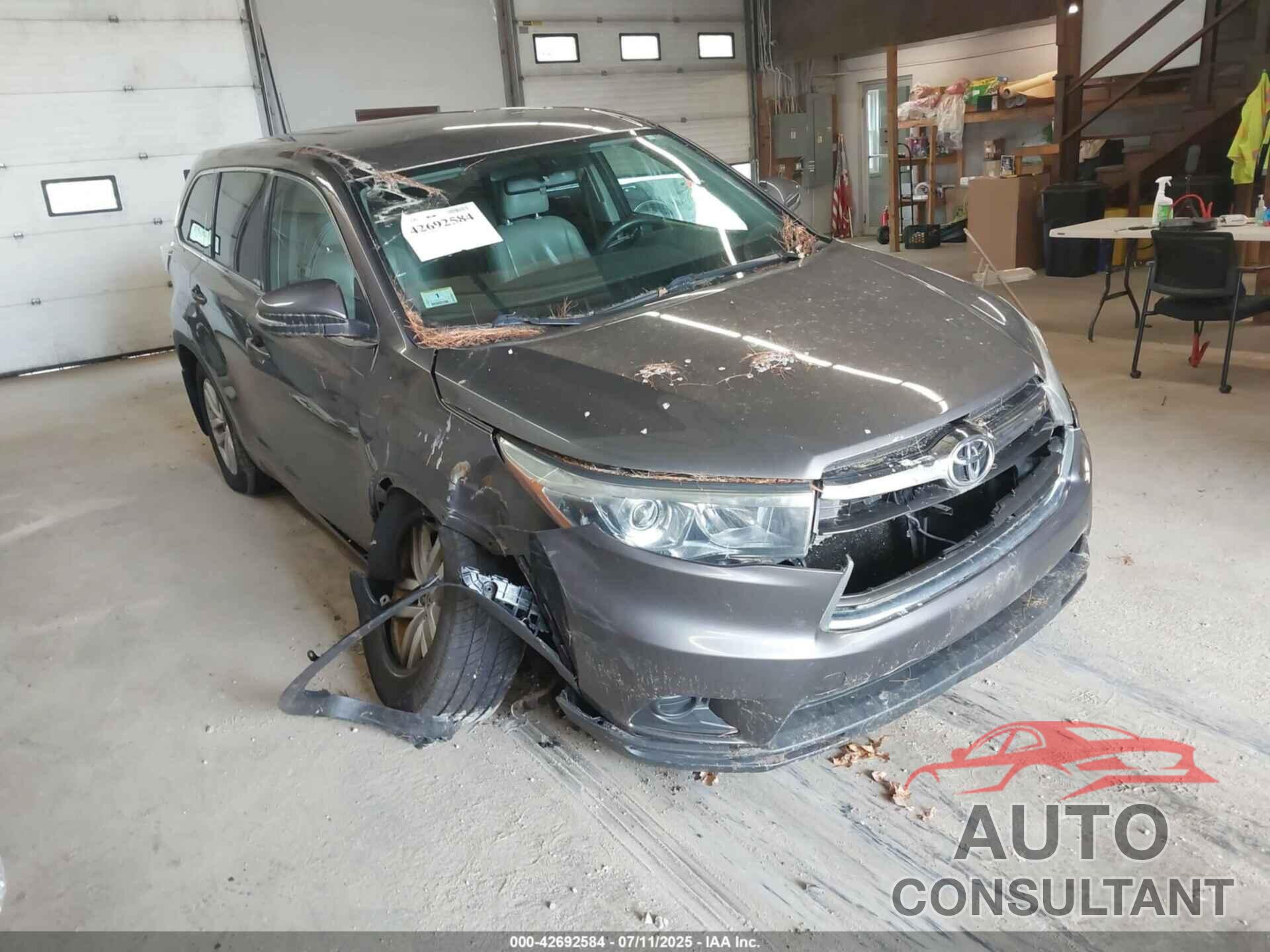 TOYOTA HIGHLANDER 2016 - 5TDBKRFH1GS268230