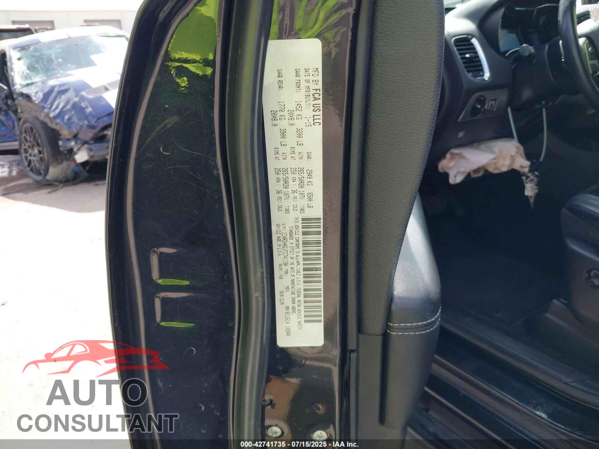 DODGE DURANGO 2015 - 1C4RDHAG1FC741190