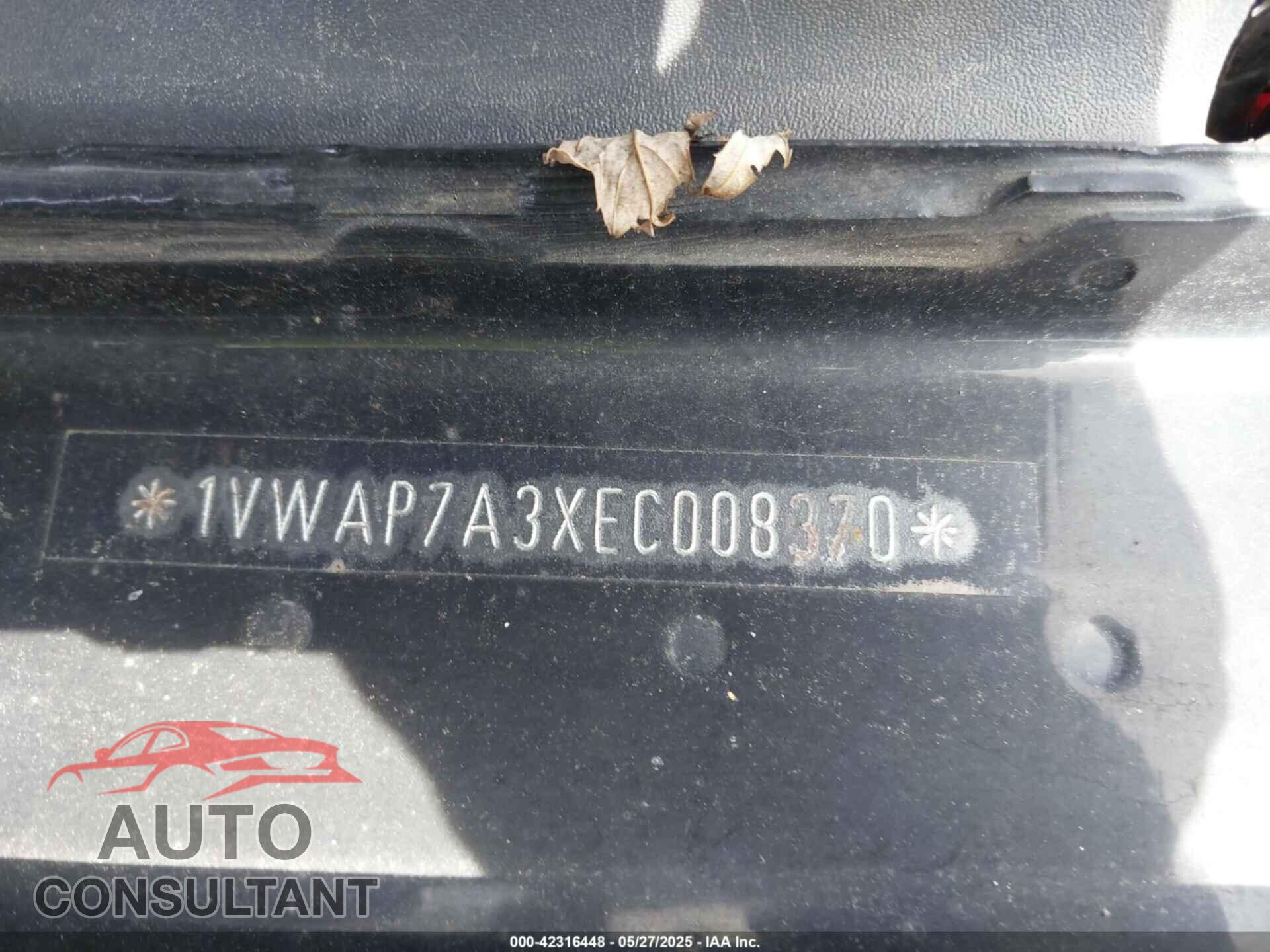 VOLKSWAGEN PASSAT 2014 - 1VWAP7A3XEC008370