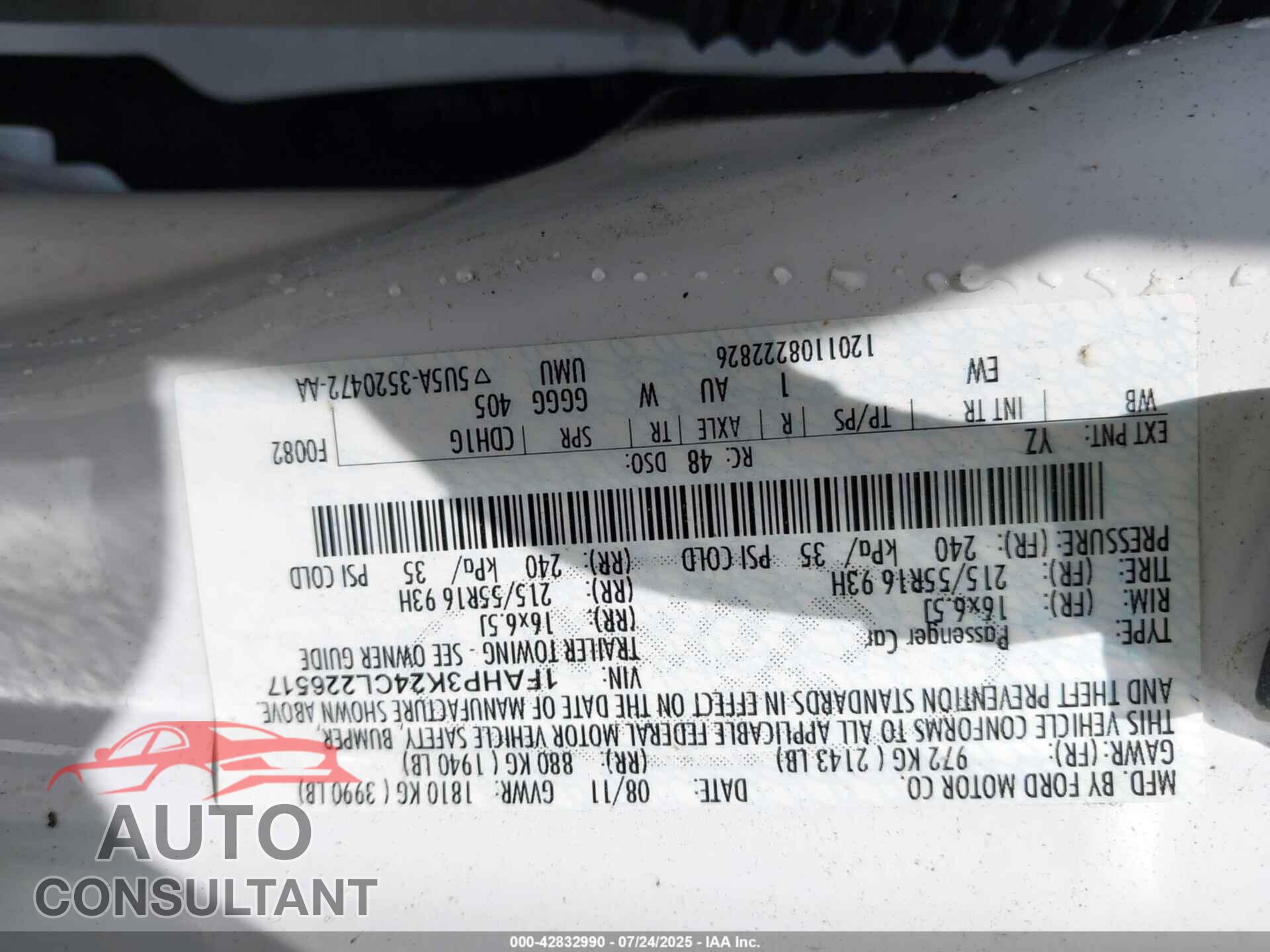 FORD FOCUS 2012 - 1FAHP3K24CL226517