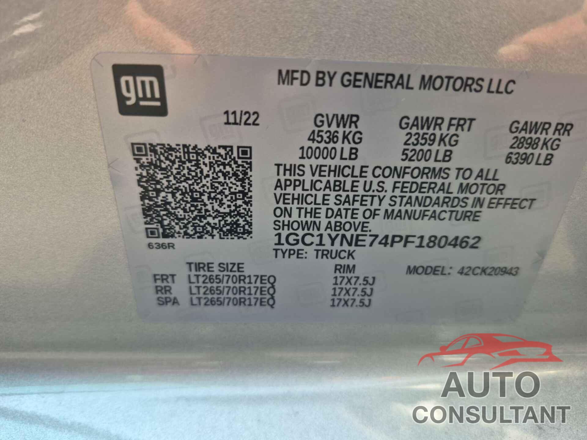 CHEVROLET SILVERADO 2023 - 1GC1YNE74PF180462