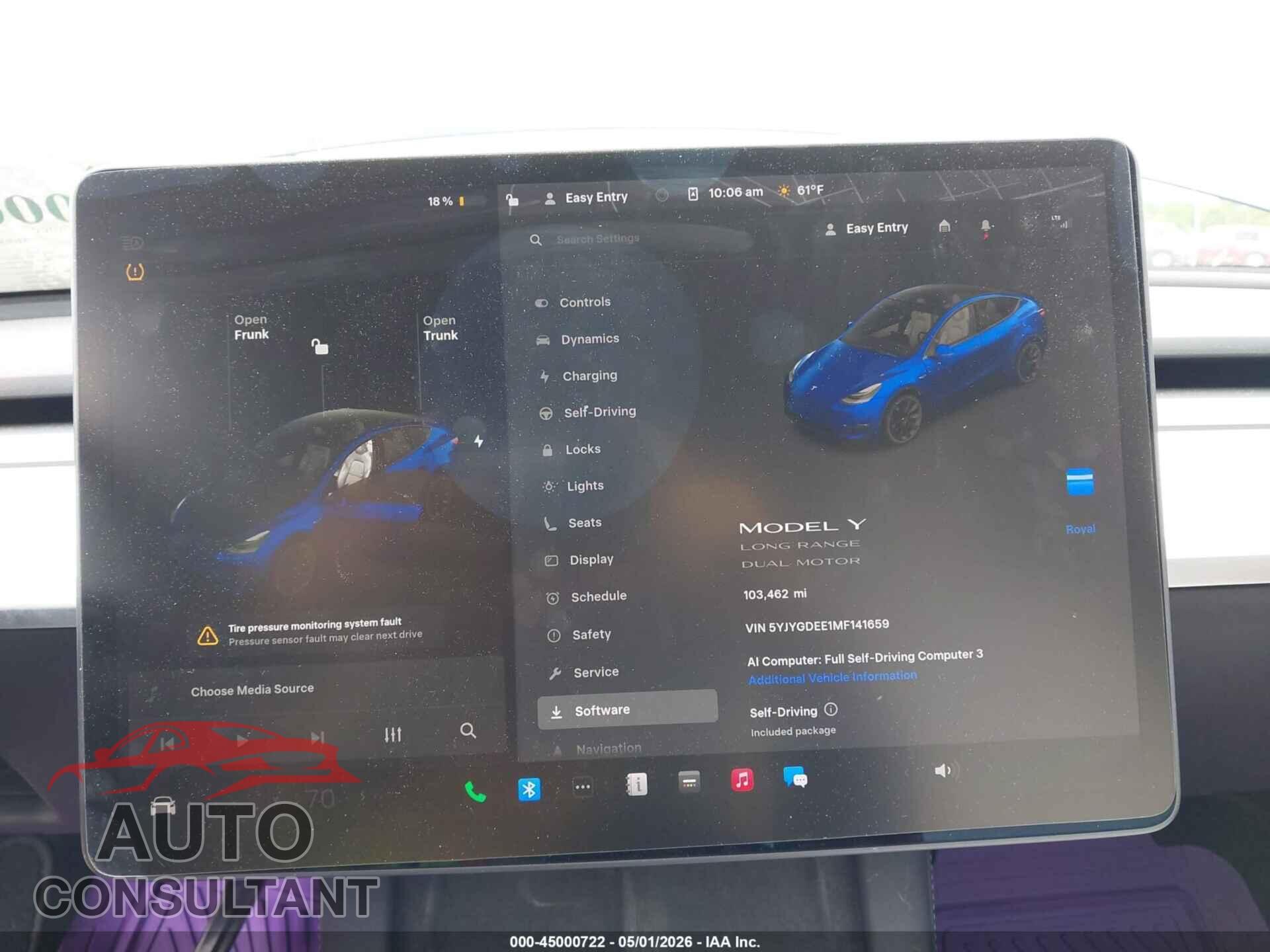 TESLA MODEL Y 2021 - 5YJYGDEE1MF141659