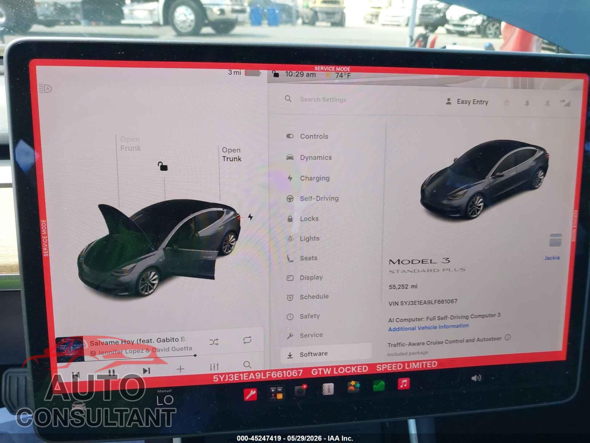 TESLA MODEL 3 2020 - 5YJ3E1EA9LF661067