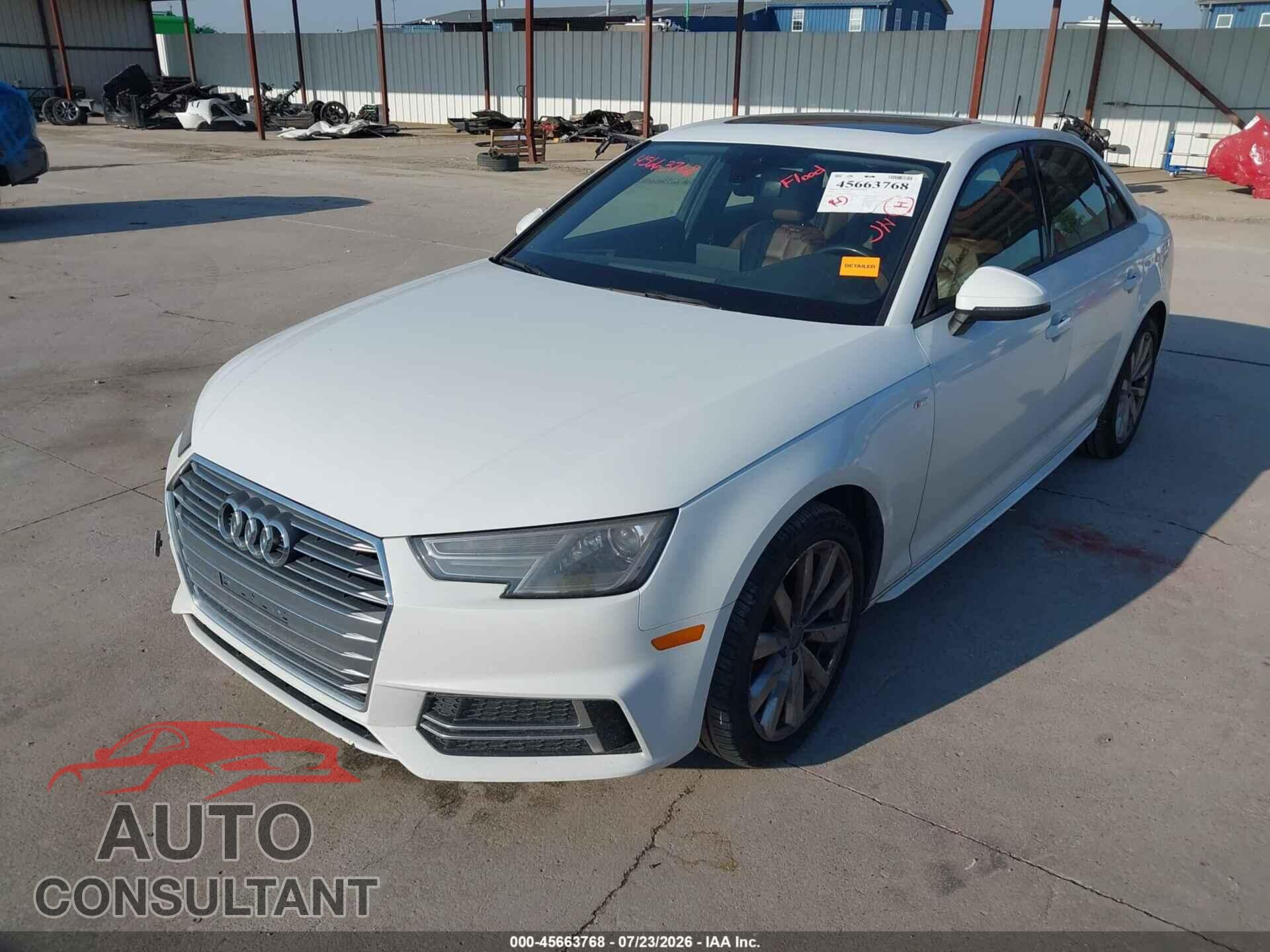 AUDI A4 2018 - WAUKMAF41JA040254